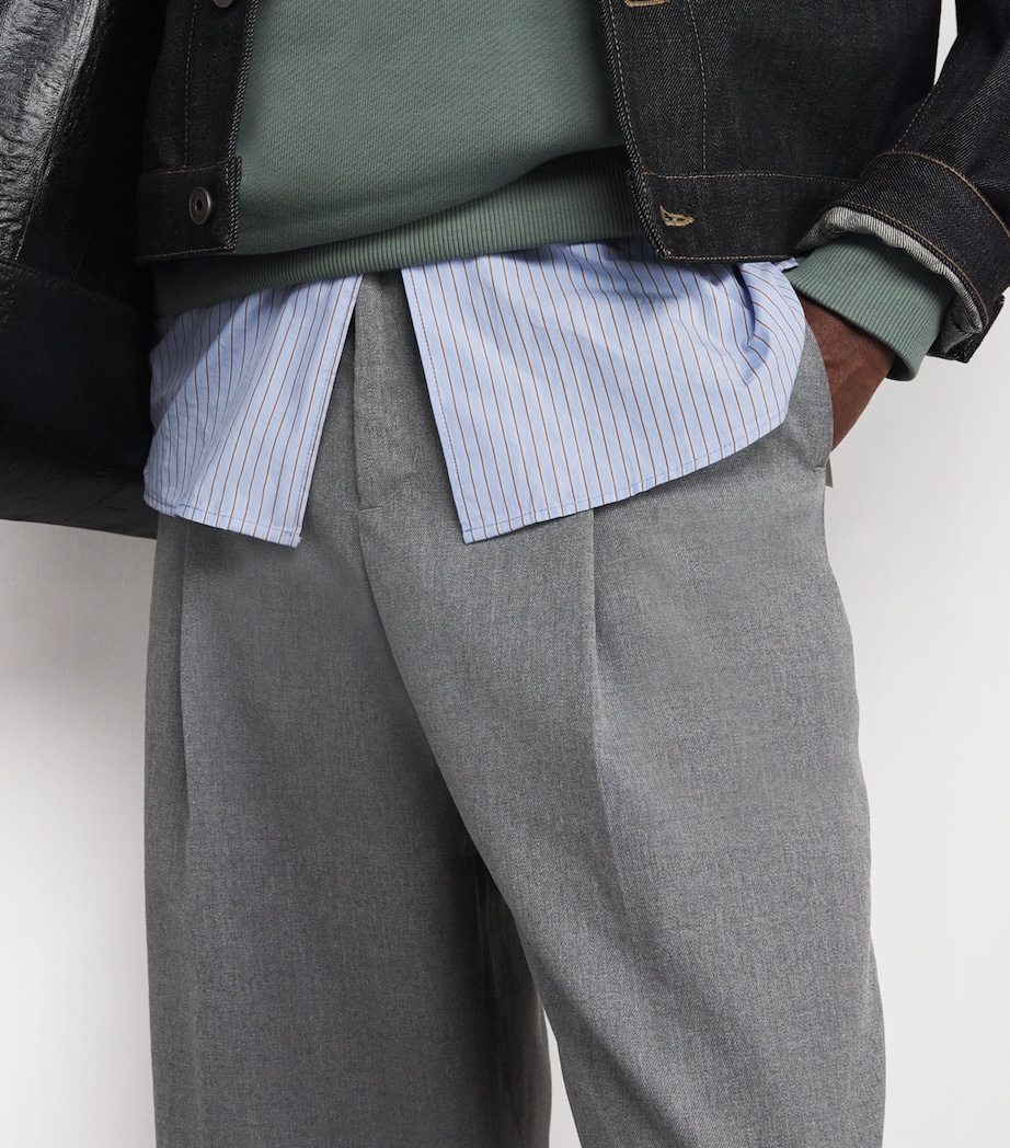 Everyday Wide-Leg Pleated Trousers LIGHT GREY Image 6