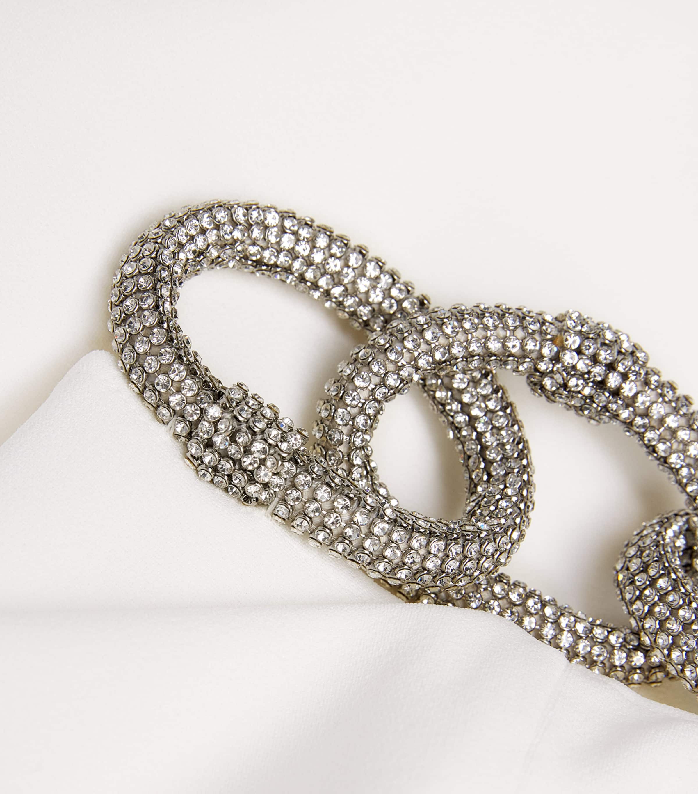 Satin Crystal Embellished Jumpsuit 9001 WHITE Image 5