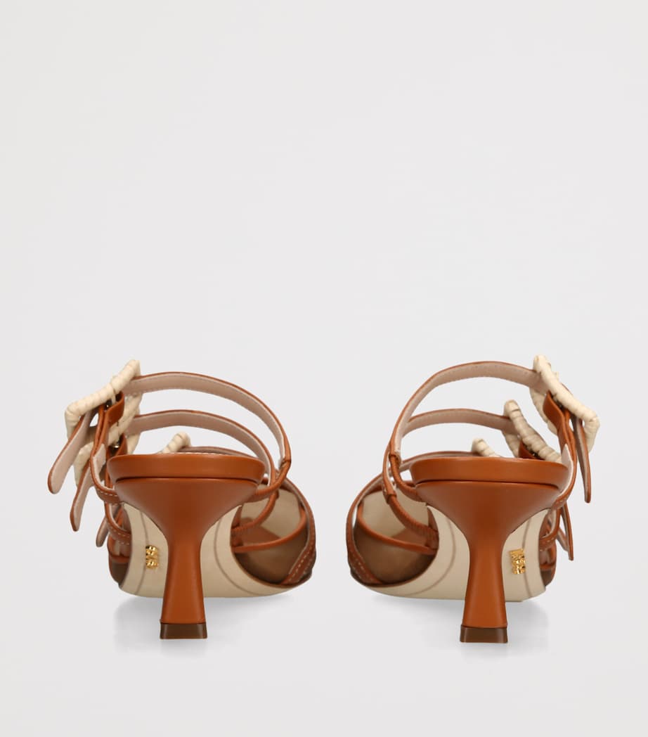 Rodo Leather Paige Heeled Mules 55 Tan Comb Image 2