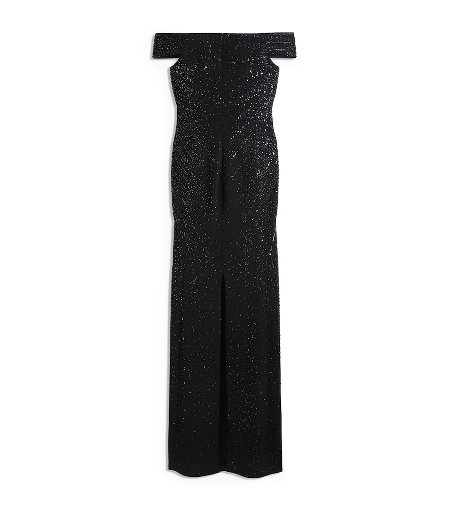 Schiaparelli Womens Sequinned Keyhole Cut-Out Gown Black Image 6