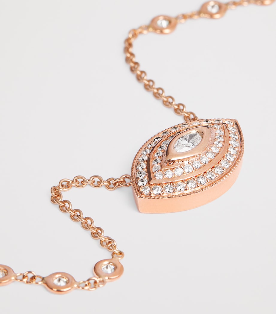 Rose Gold and Diamond Evil Eye Necklace ROSE GOLD Image 4