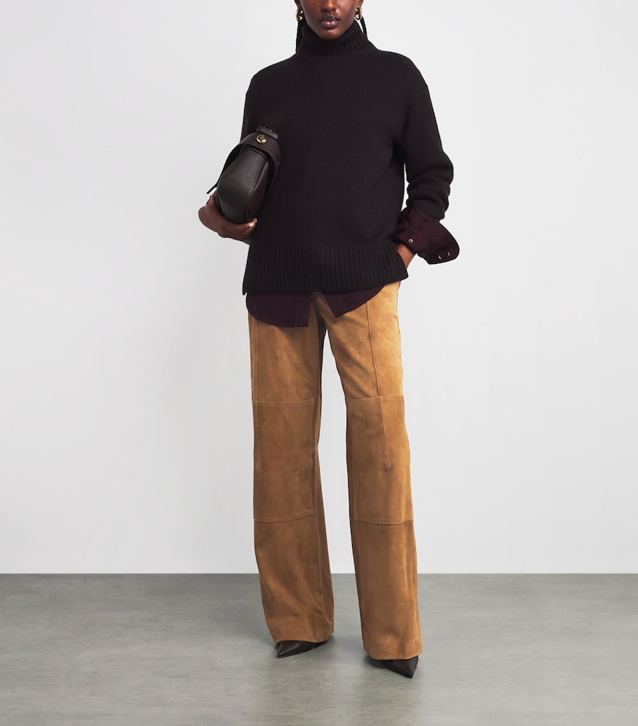 Suede Relaxed Trousers HAZELNUT SUEDE 222 Image 2