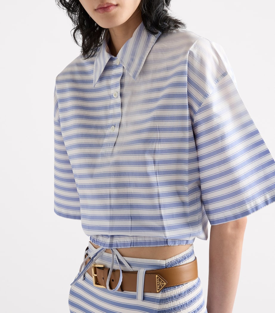 Cotton Cropped Polo Shirt F0237 Image 3