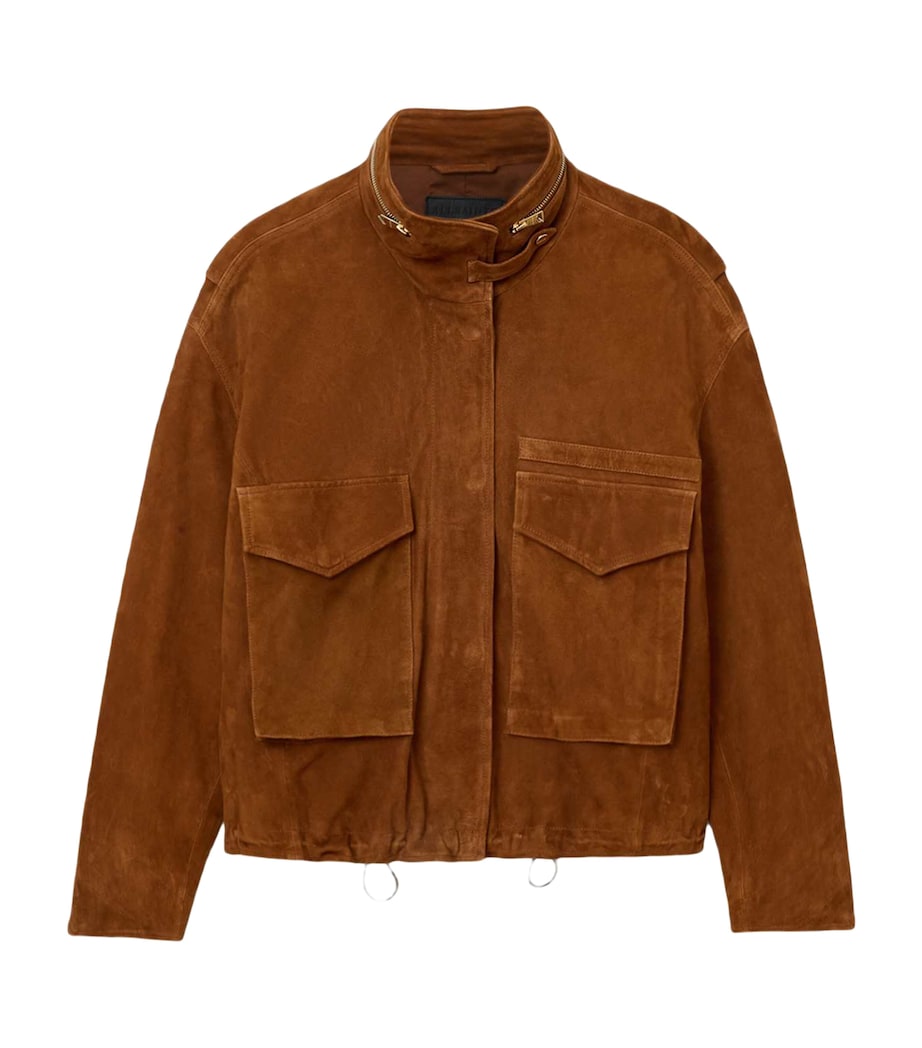 Suede Clay Bomber Jacket COGNAC BROWN Image 1