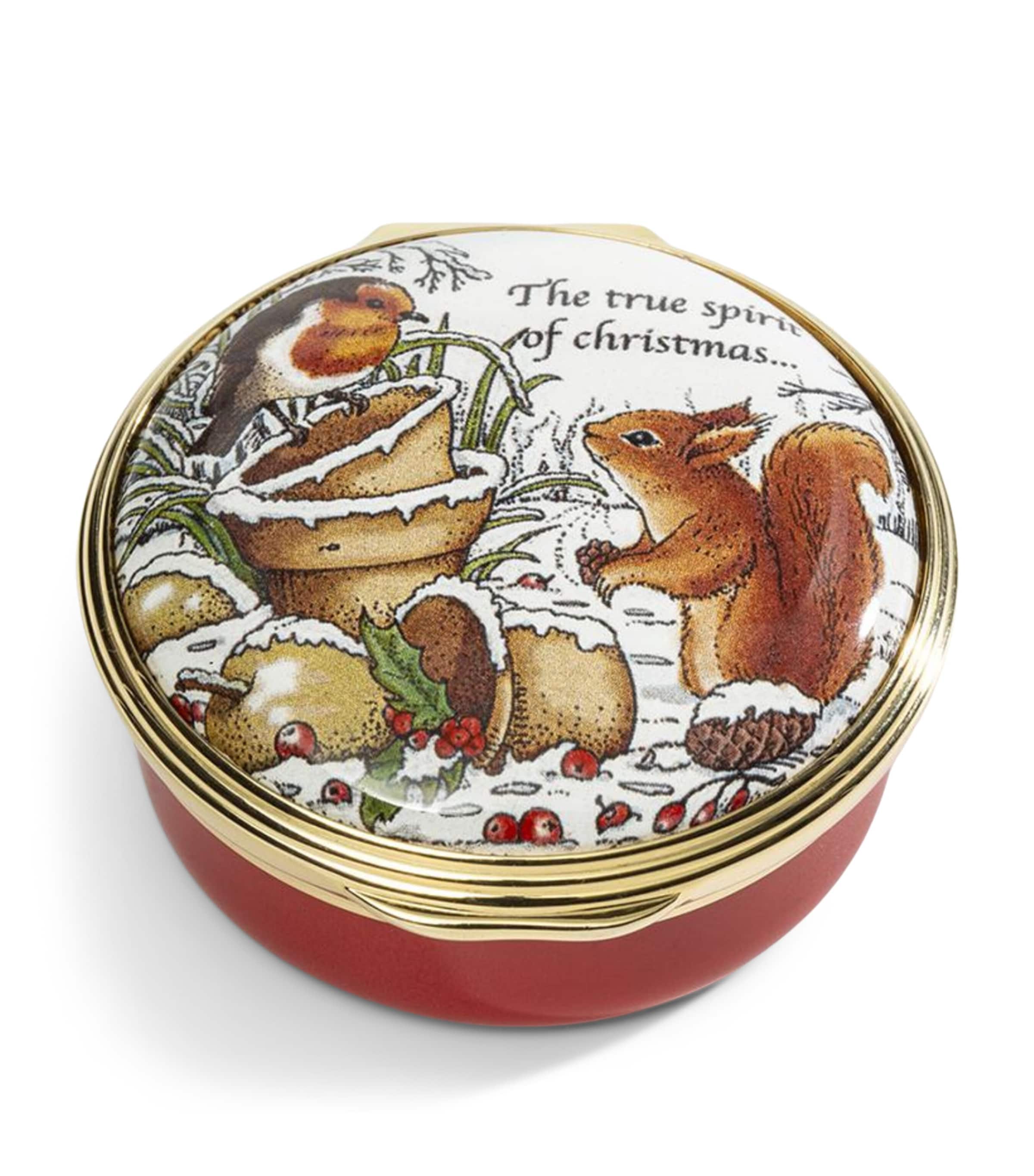 Halcyon Days Enamel Woodland In The Snow Box In Multi