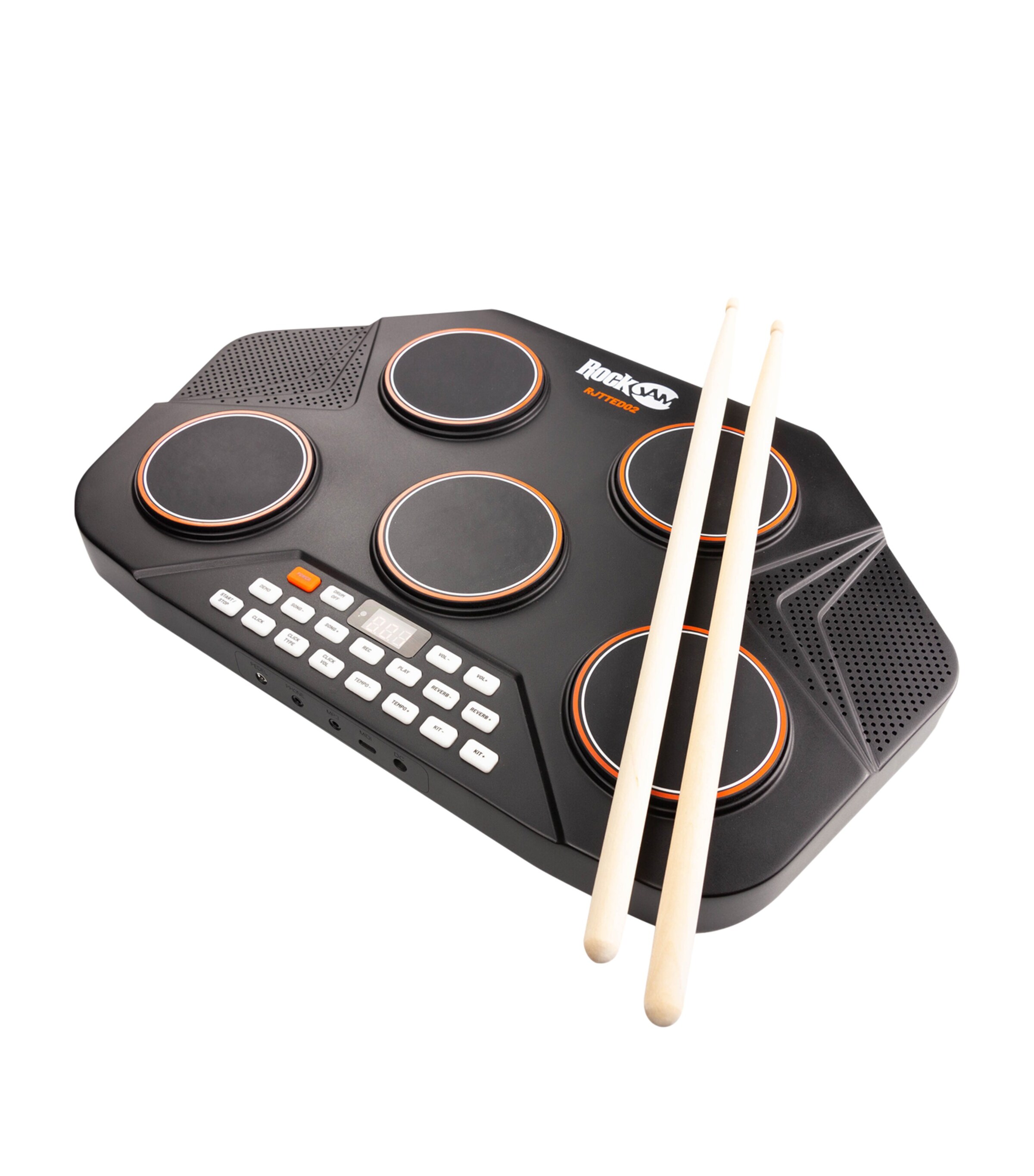 RockJam エレクトリックドラムキット Rock Jam Rechargeable 5 Piece Tabletop Electric Drum Kit with Midi