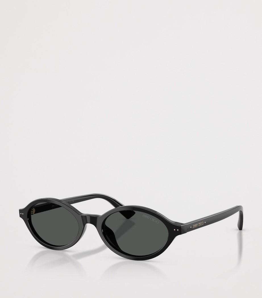 Jimmy Choo Oval Sunglasses Black Image 2
