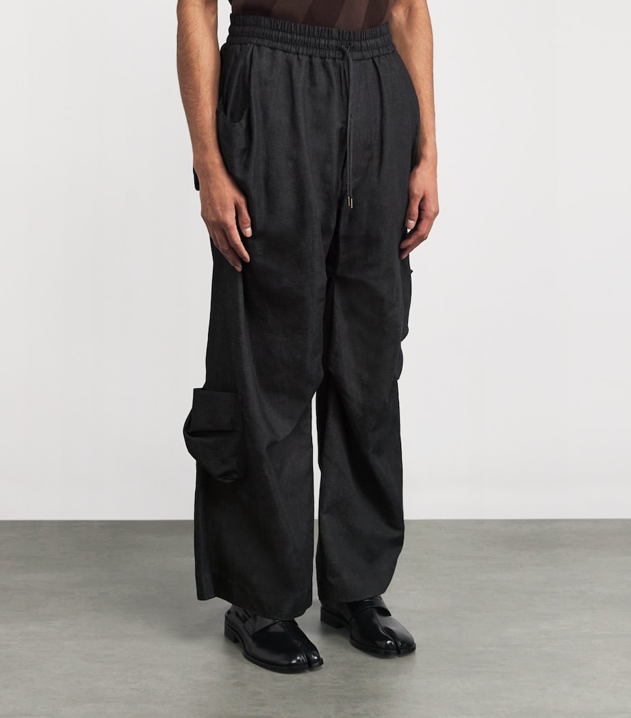 Drawstring Cargo Trousers K410 NAVY Image 3