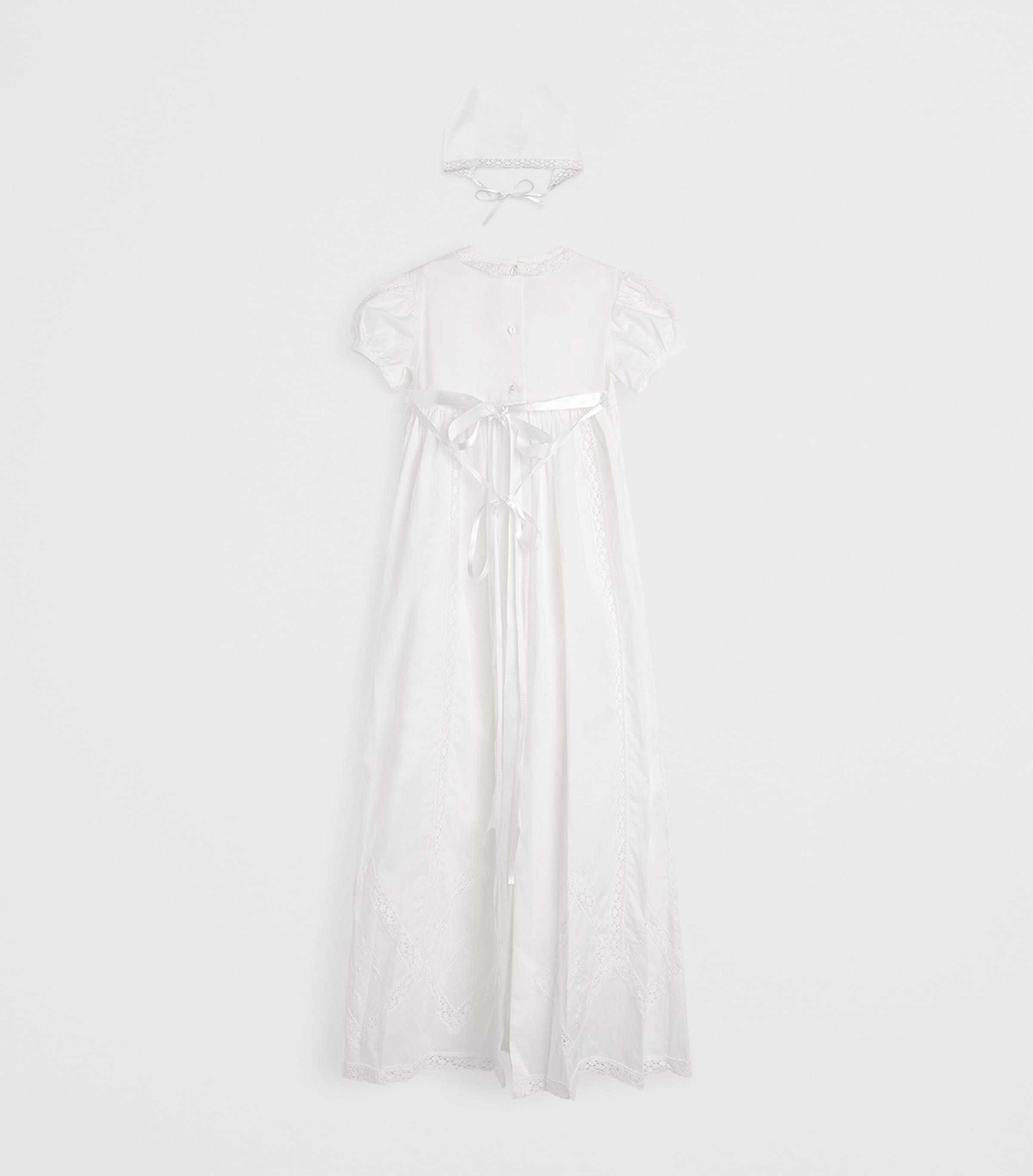 Pima Cotton Convertible Ceremonial Gown and Hat Set (0-24 Months) K00 WHITE Image 2