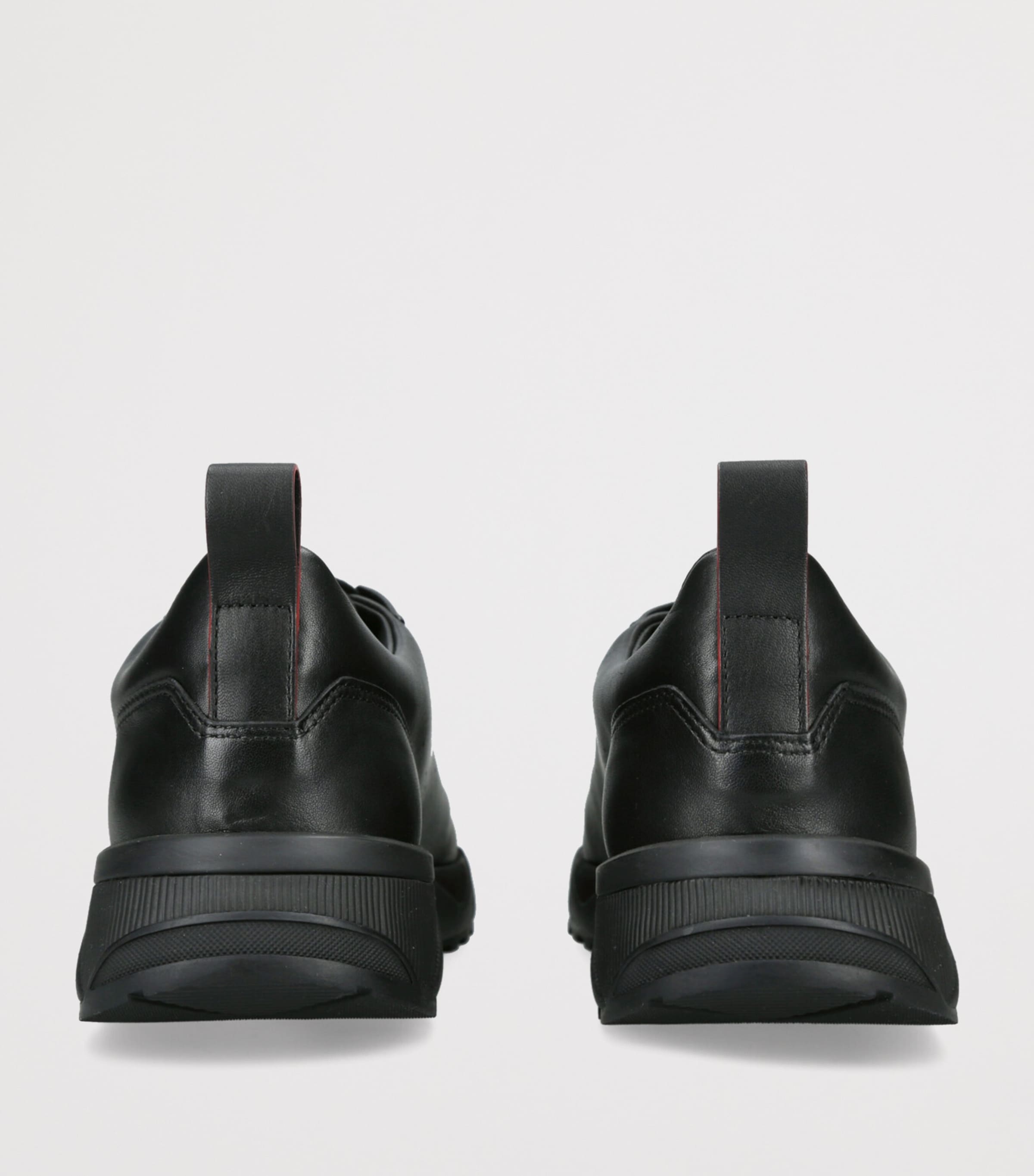 Santoni Leather Innova Sneakers Black Image 2