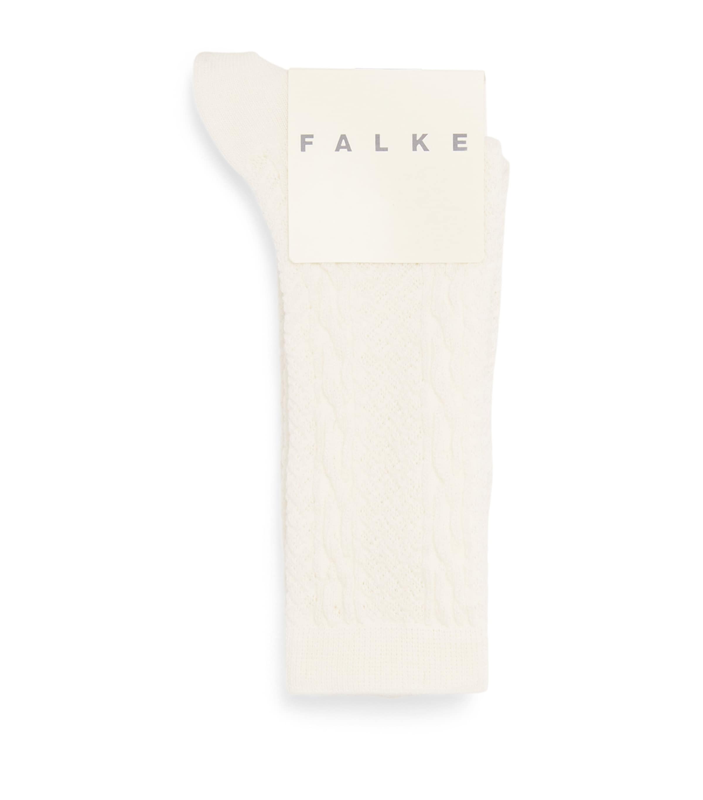 Falke Womens Virgin Wool-Blend Declivity Ankle Socks Off White Image 1