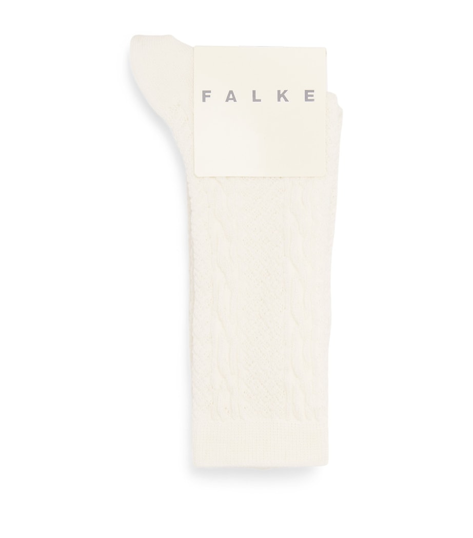 Falke Womens Virgin Wool-Blend Declivity Ankle Socks Off White Image 1