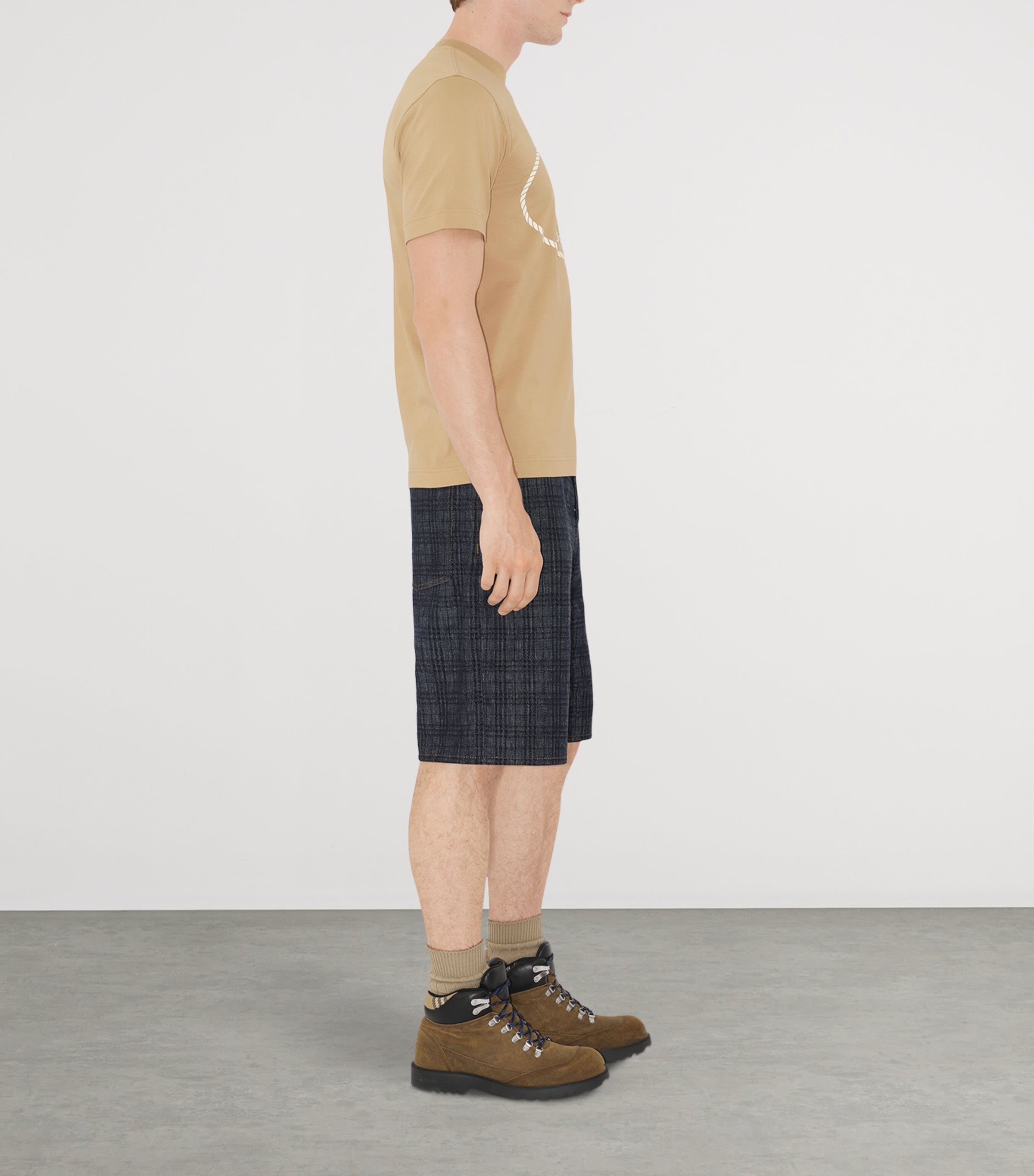 Cotton Knight Stamp T-Shirt FLAX Image 3