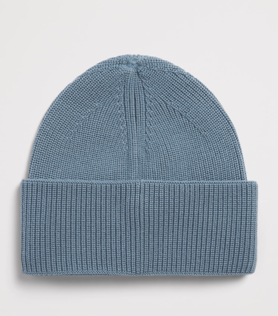 Falke Virgin Wool Fine Rib Beanie Blue Steel Image 2