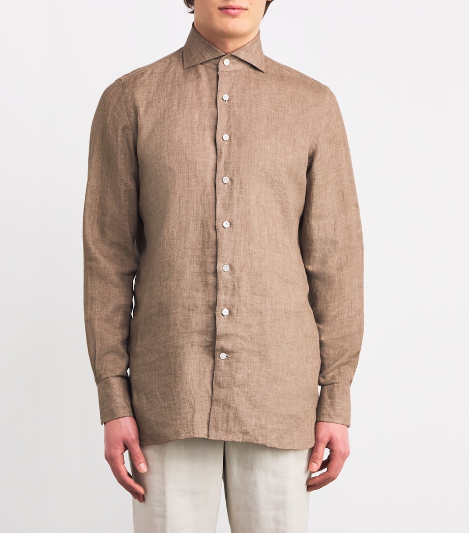 Linen Shirt BROWN Image 3