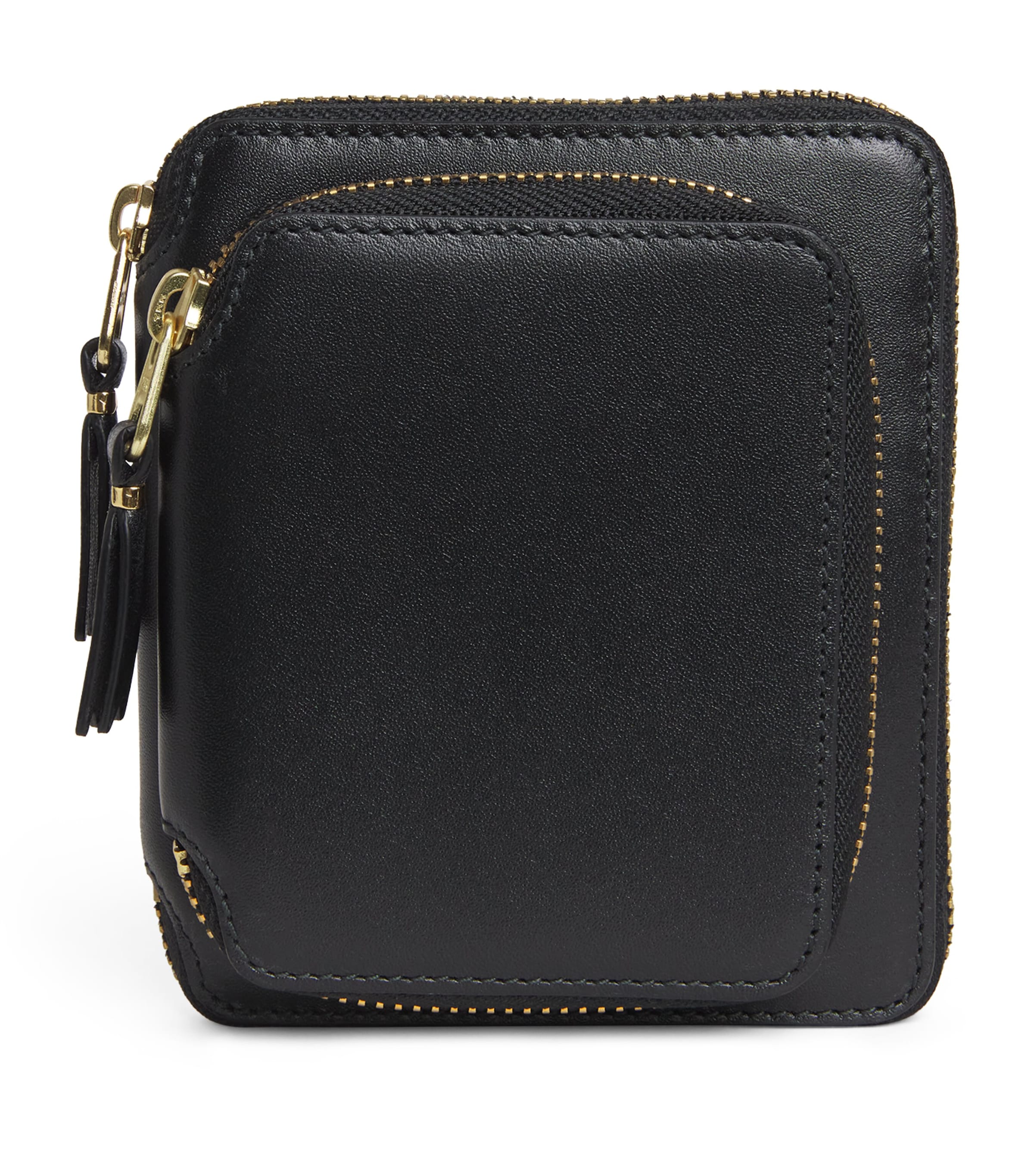 Comme Des Garçons Leather Zipped Wallet In Black