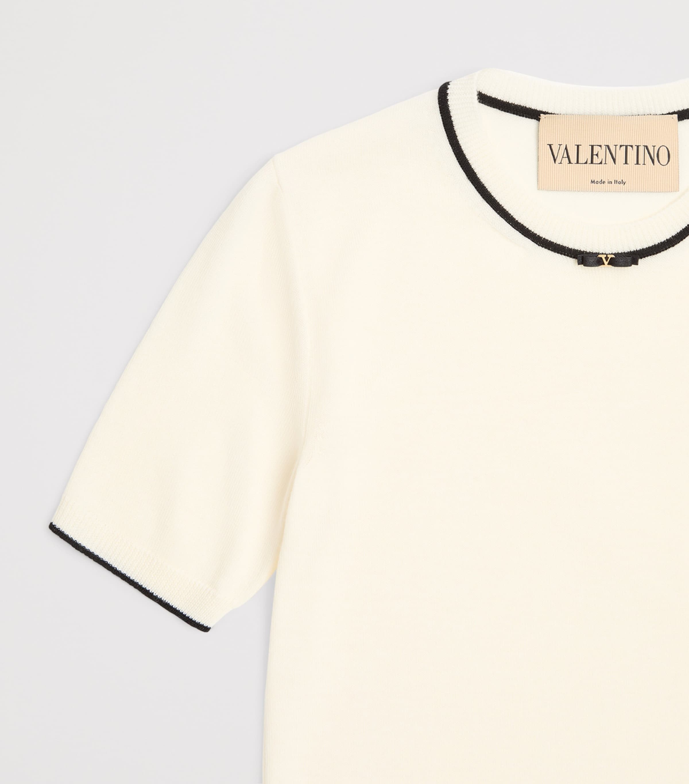 Valentino Womens Virgin Wool Short-Sleeve Sweater Image 7