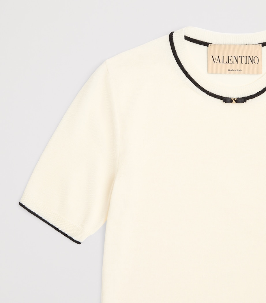 Valentino Womens Virgin Wool Short-Sleeve Sweater Image 7