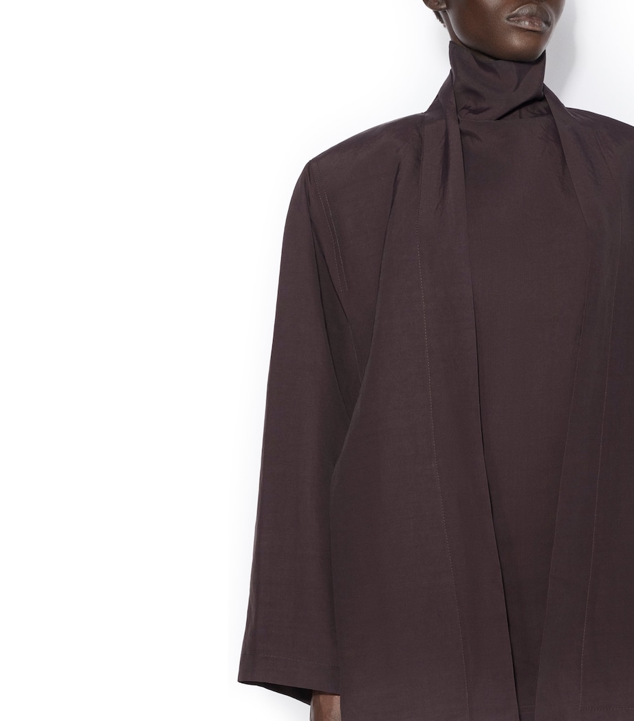 Alaïa Womens Paper-Blend Sleeveless Top Aubergine Image 4