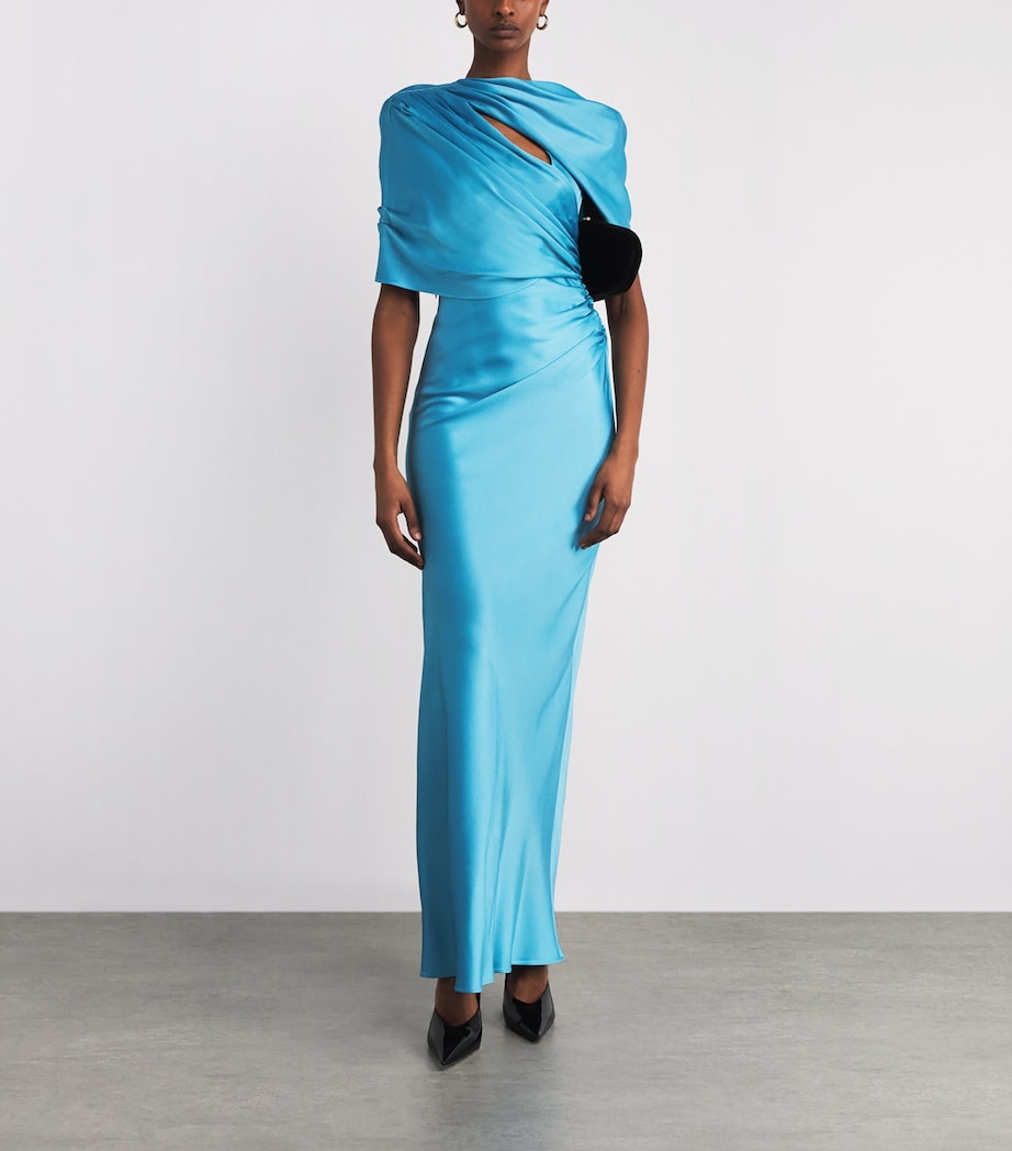 Satin Draped Gown 4130 STEEL BLUE Image 2