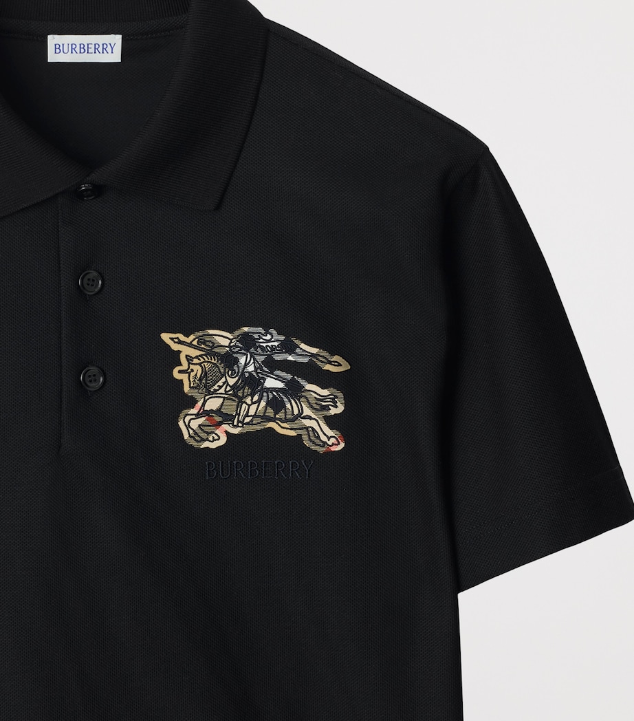 Cotton Check-EKD Polo Shirt BLACK Image 4