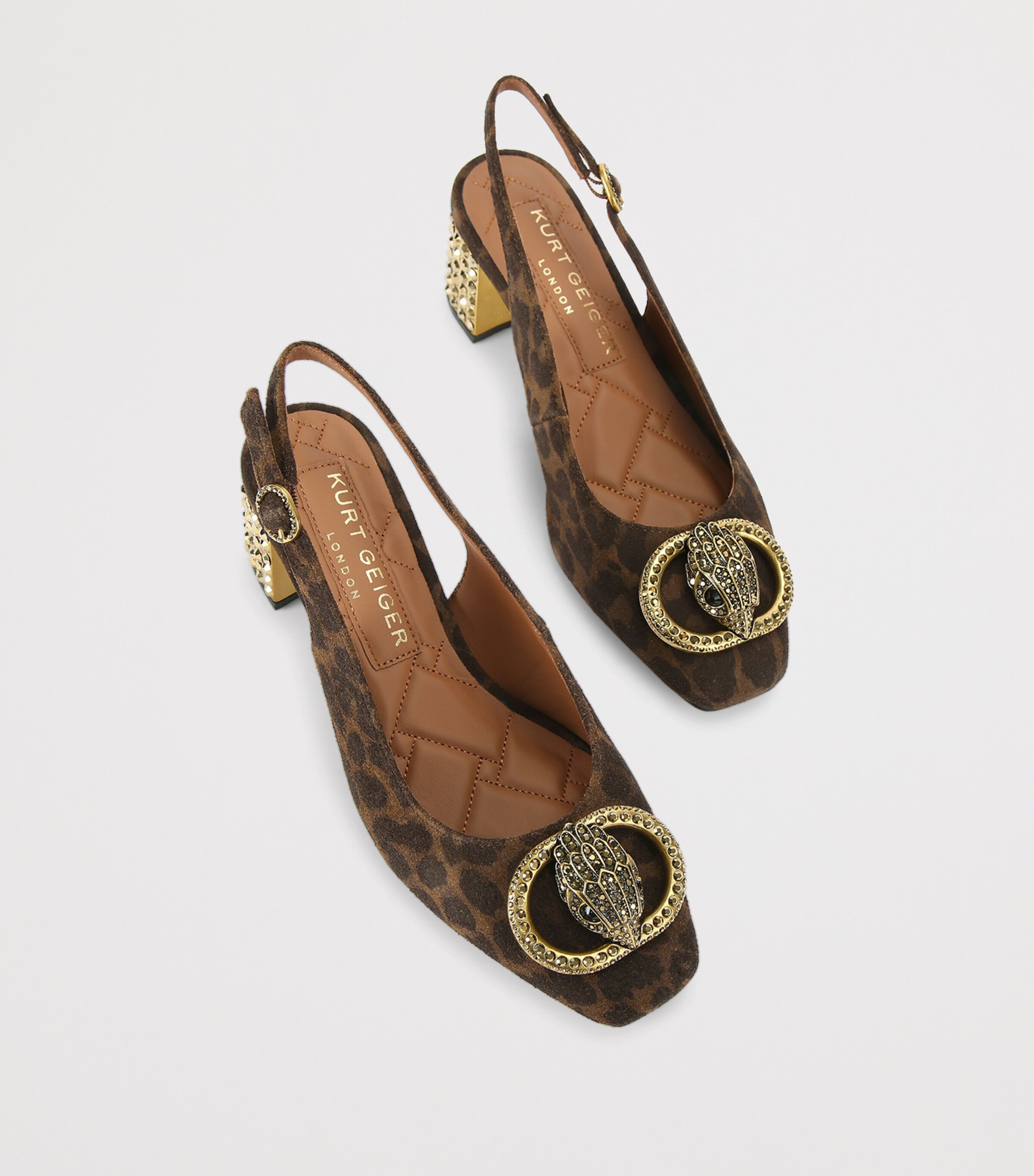 Kurt Geiger London Suede Chelsea Slingback Pumps Dk.brn Com Image 4