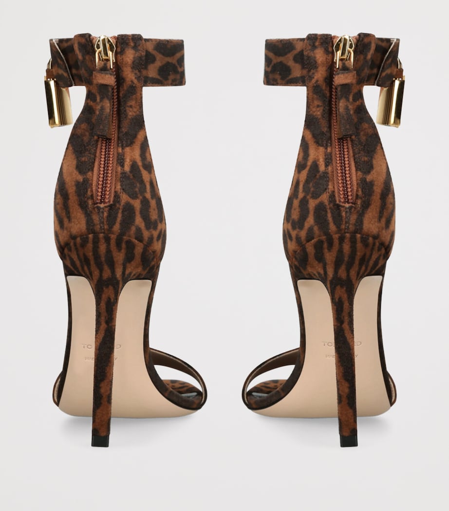 Leather Ocelot Print Padlock Sandals 105 BROWN/OTH Image 2