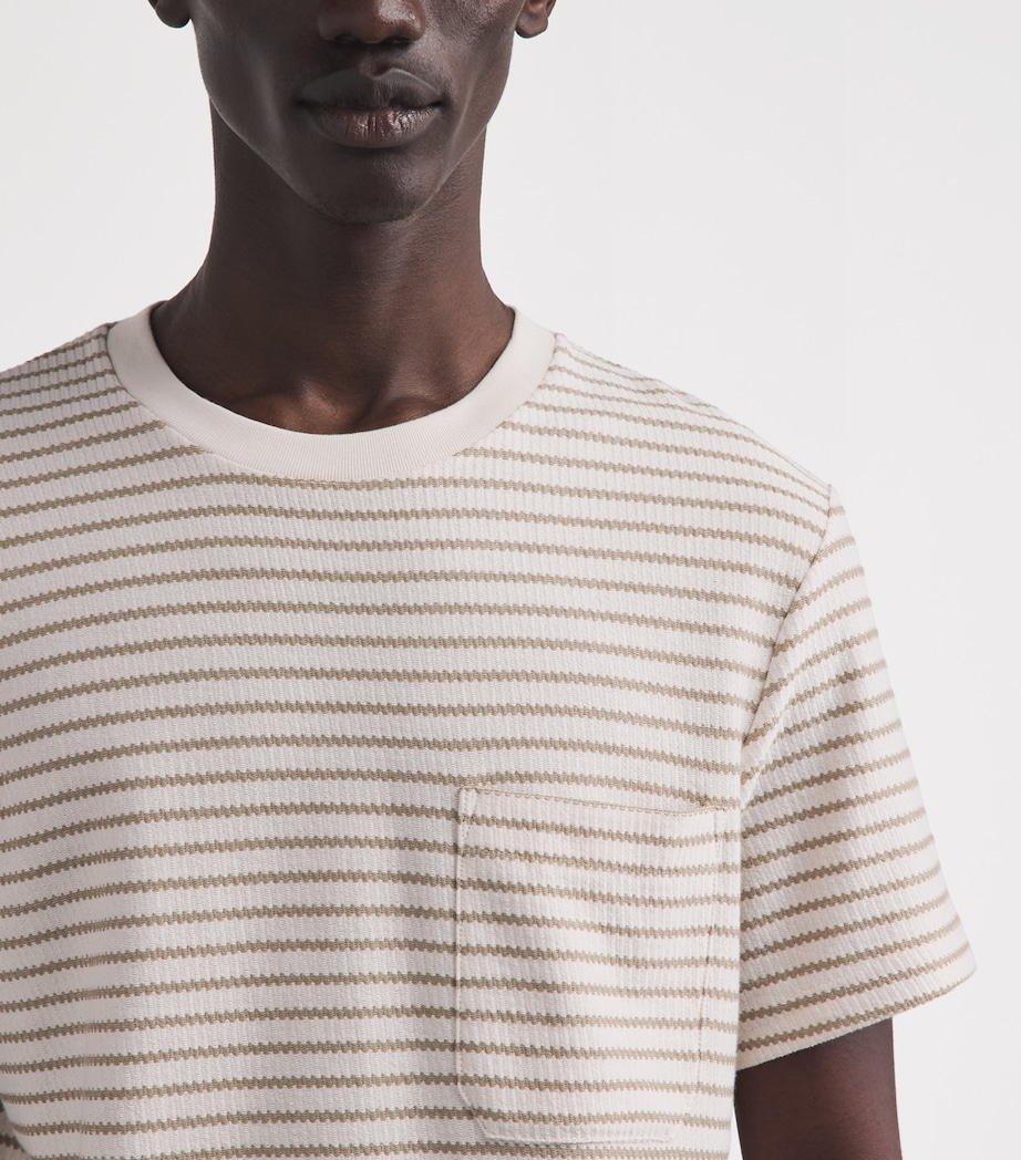 FRAME Mens Cotton Rib-Knit Stripe T-Shirt Nats Image 3