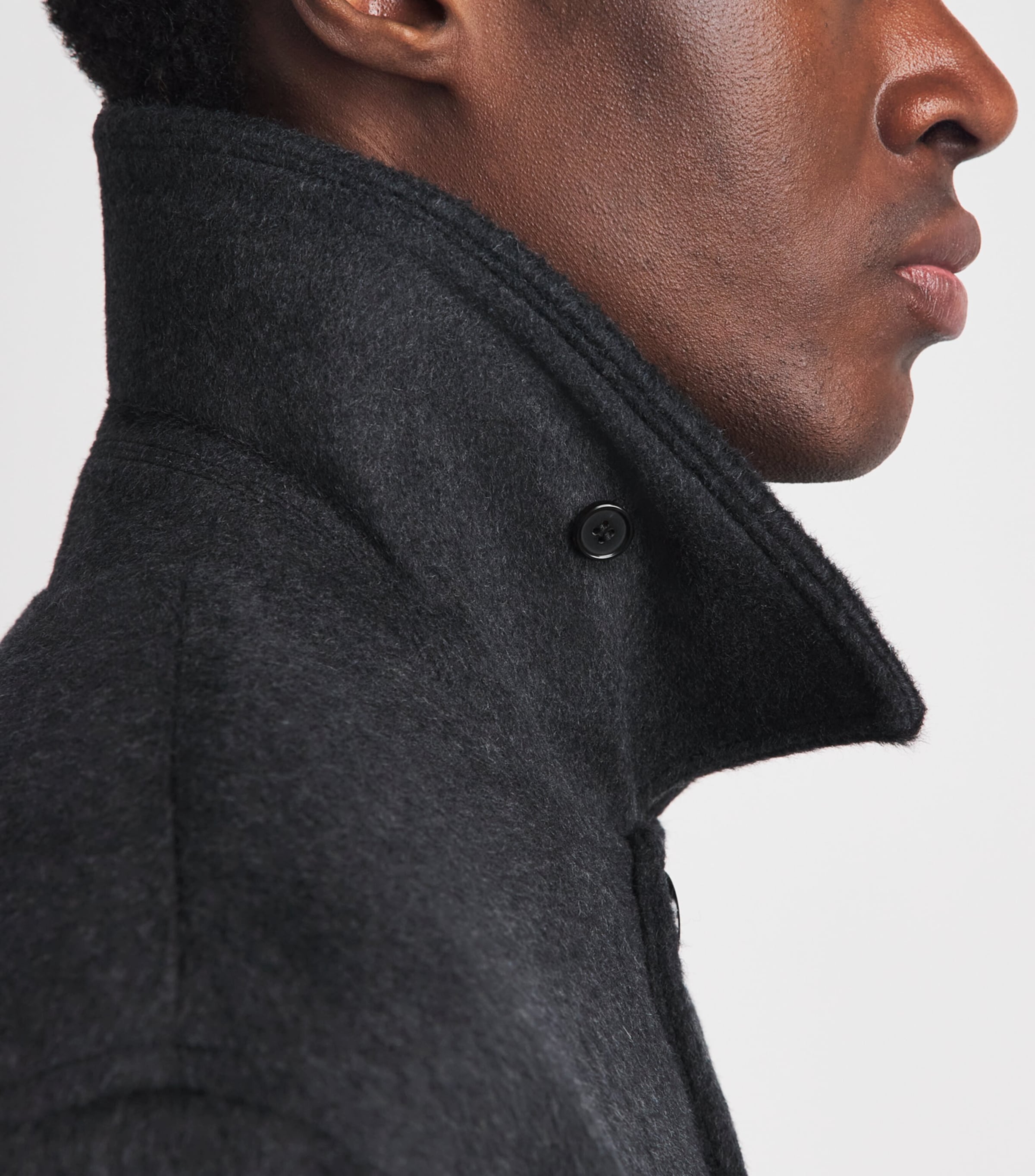 NN.07 Mens Wool-Blend Gibson Coat Dark Grey Image 3