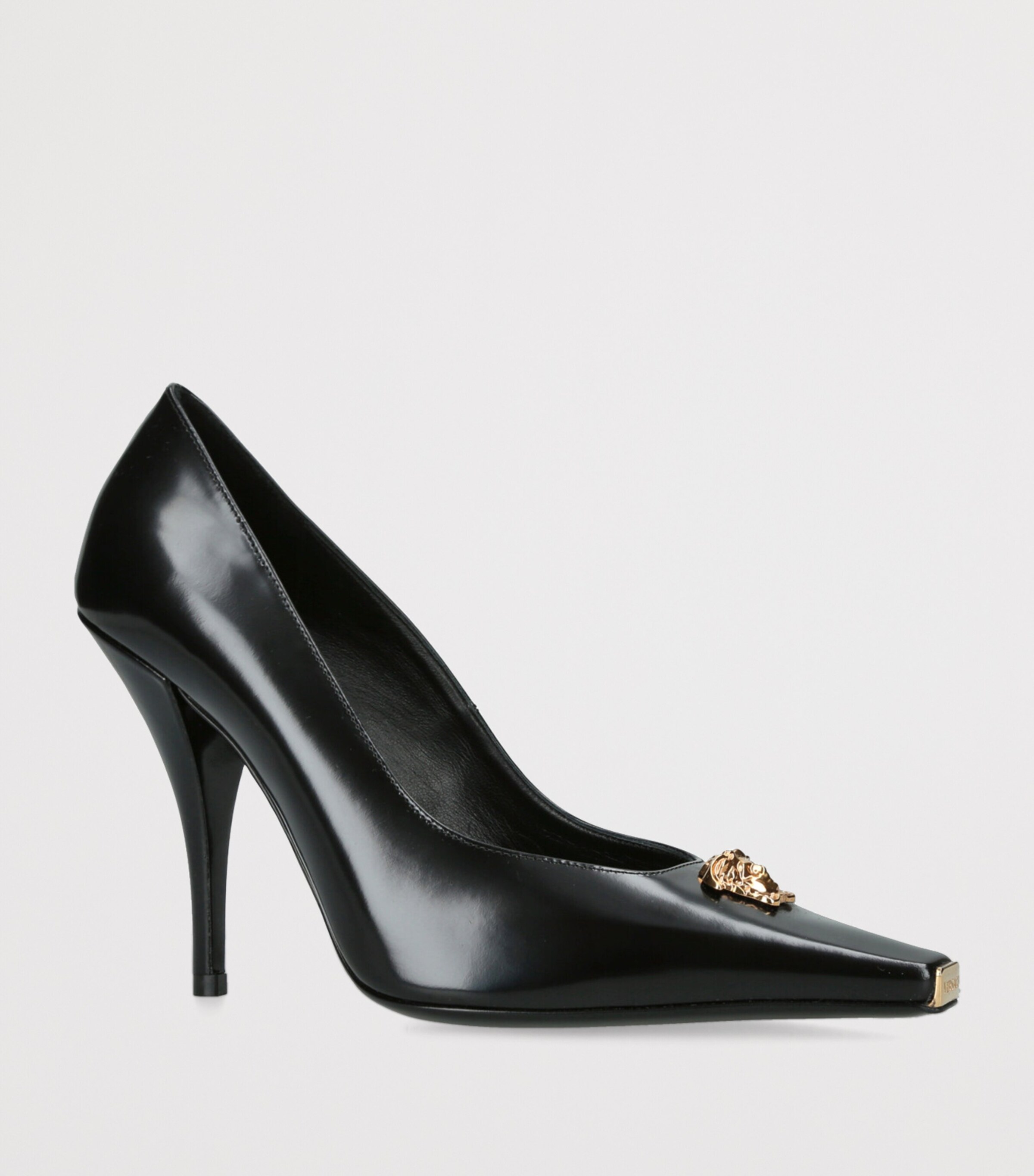 Versace Leather La Medusa Pumps 105 Black Image 3