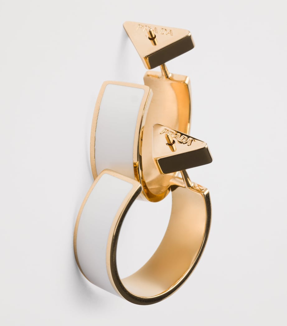 Enamel Logo Hoop Earrings F0877 Image 2