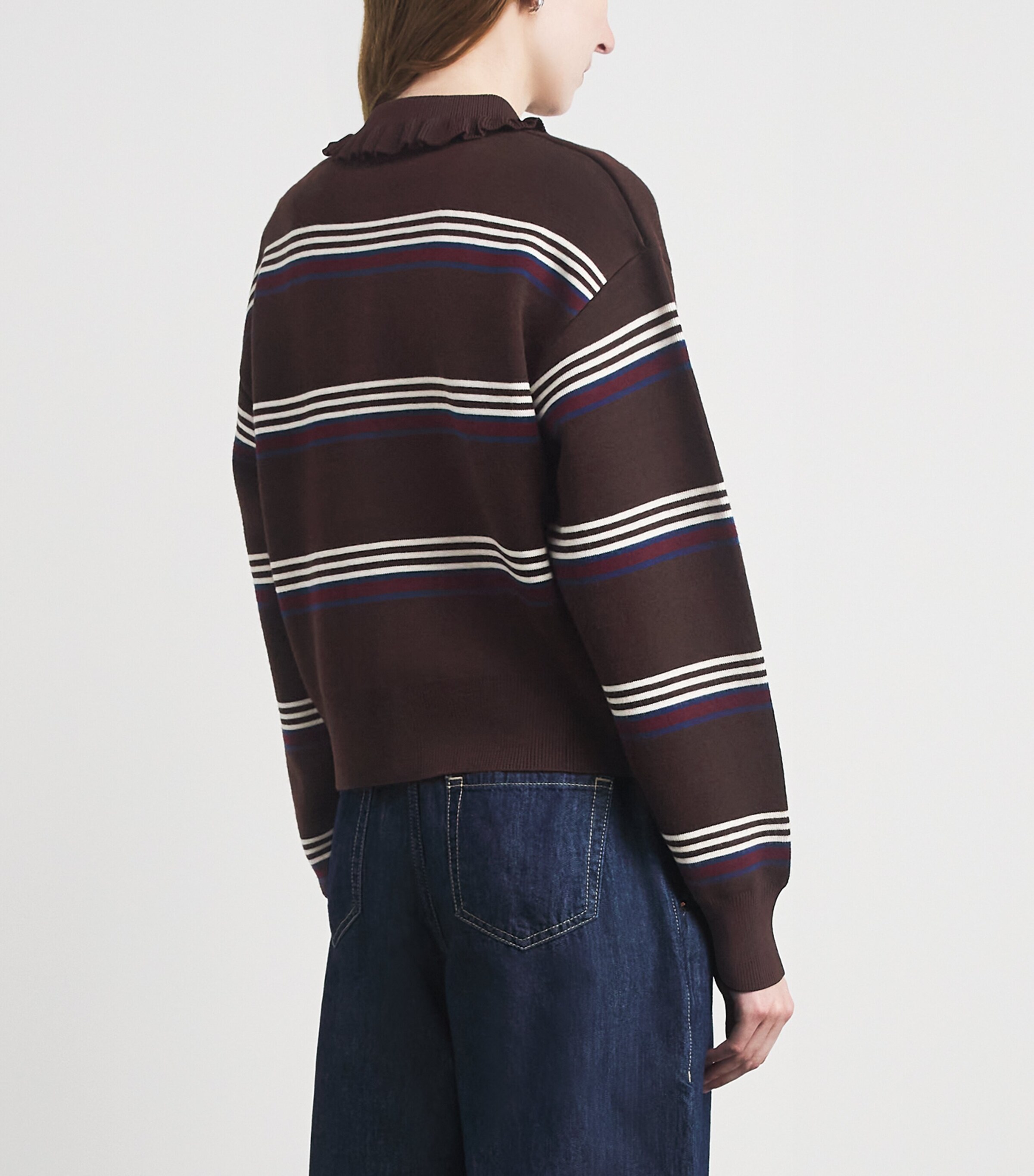 Claudie Pierlot Womens Wool-Blend Stripe Cardigan Multicolored Image 5