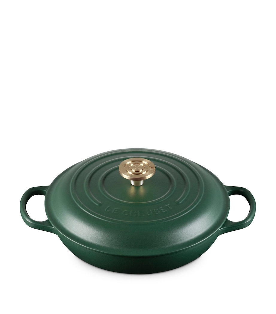 Le Creuset Cast Iron Shallow Round Casserole Dish (26cm) Green Image 2