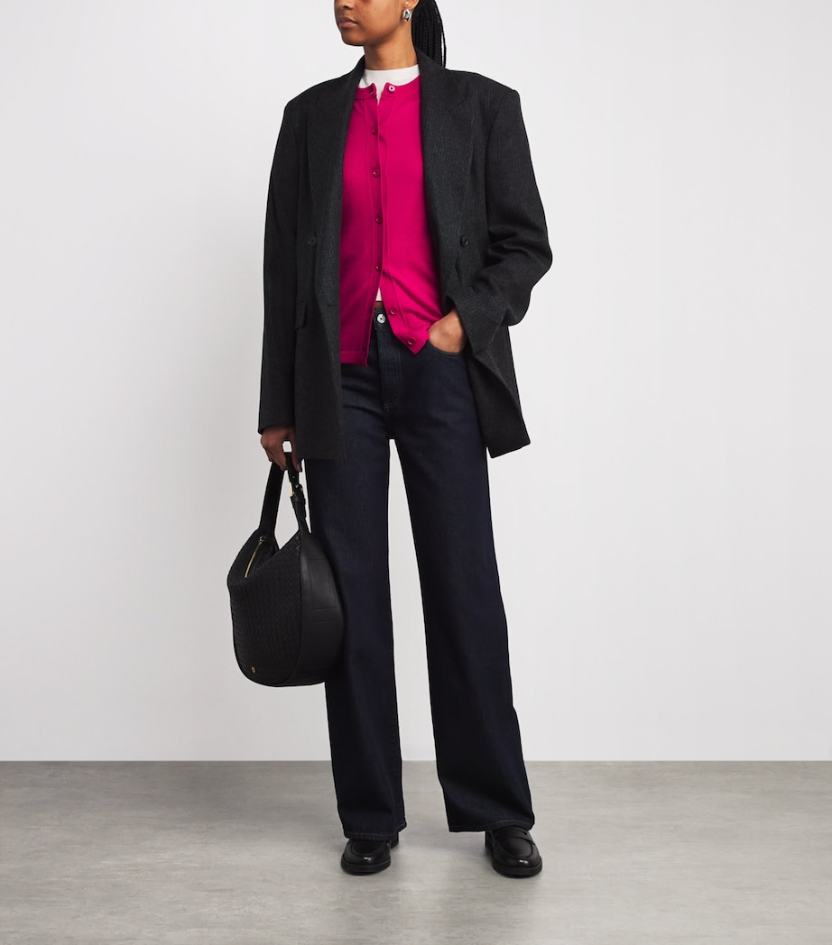 Merino Wool Extra-Fine Cardigan 8046 MAGENTA Image 2