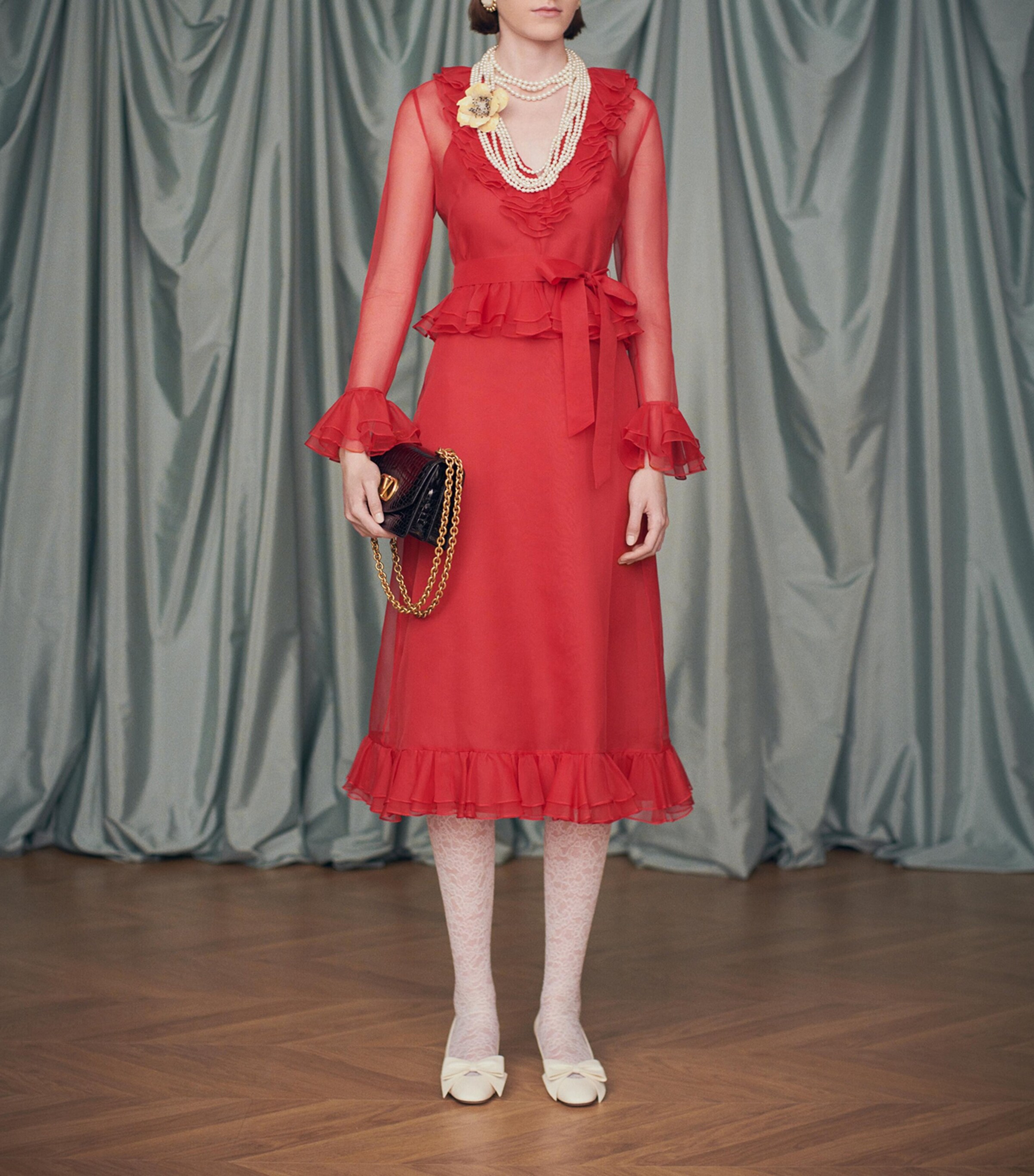 Small Leather Vain Shoulder Bag 0NO Image 5