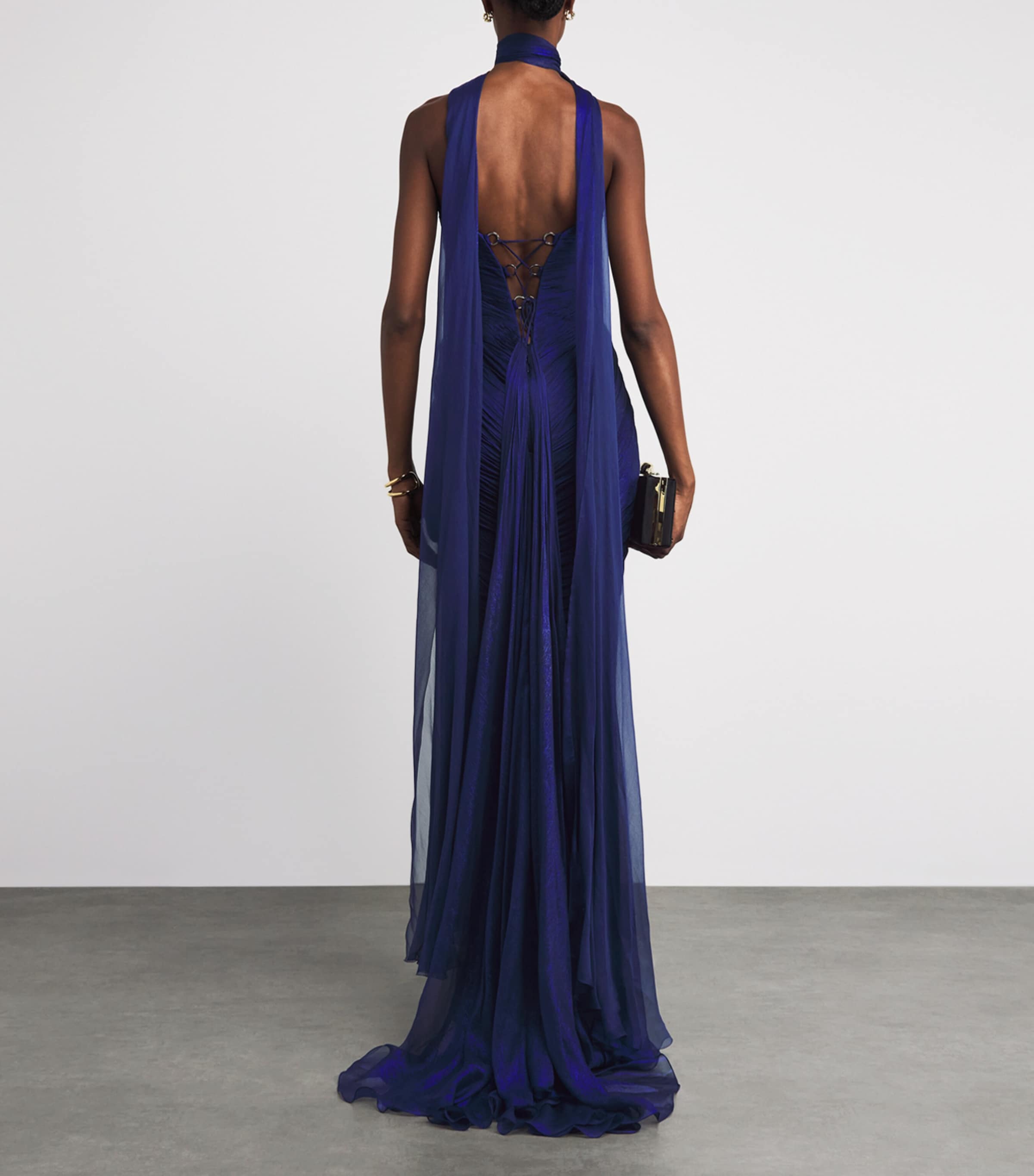 Maria Lucia Hohan Womens Silk Salima Bustier Gown Galaxy Image 4