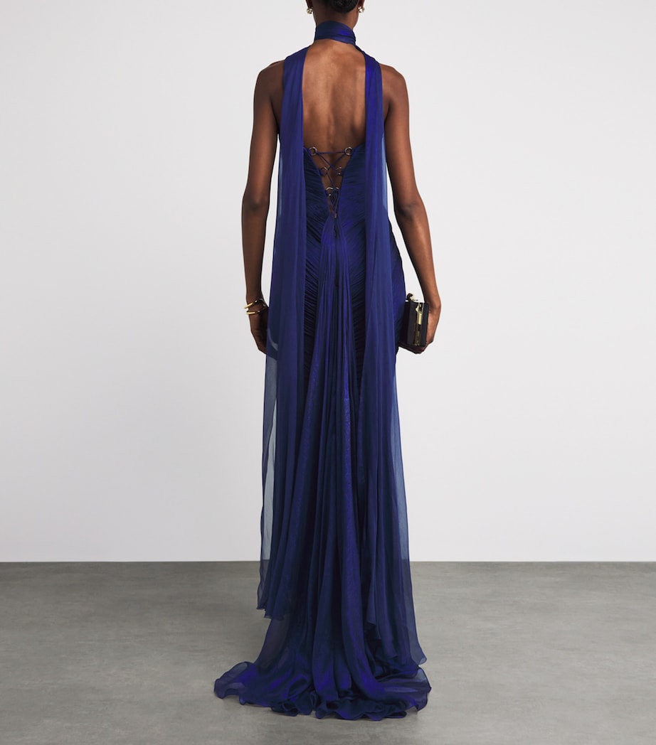 Maria Lucia Hohan Womens Silk Salima Bustier Gown Galaxy Image 4
