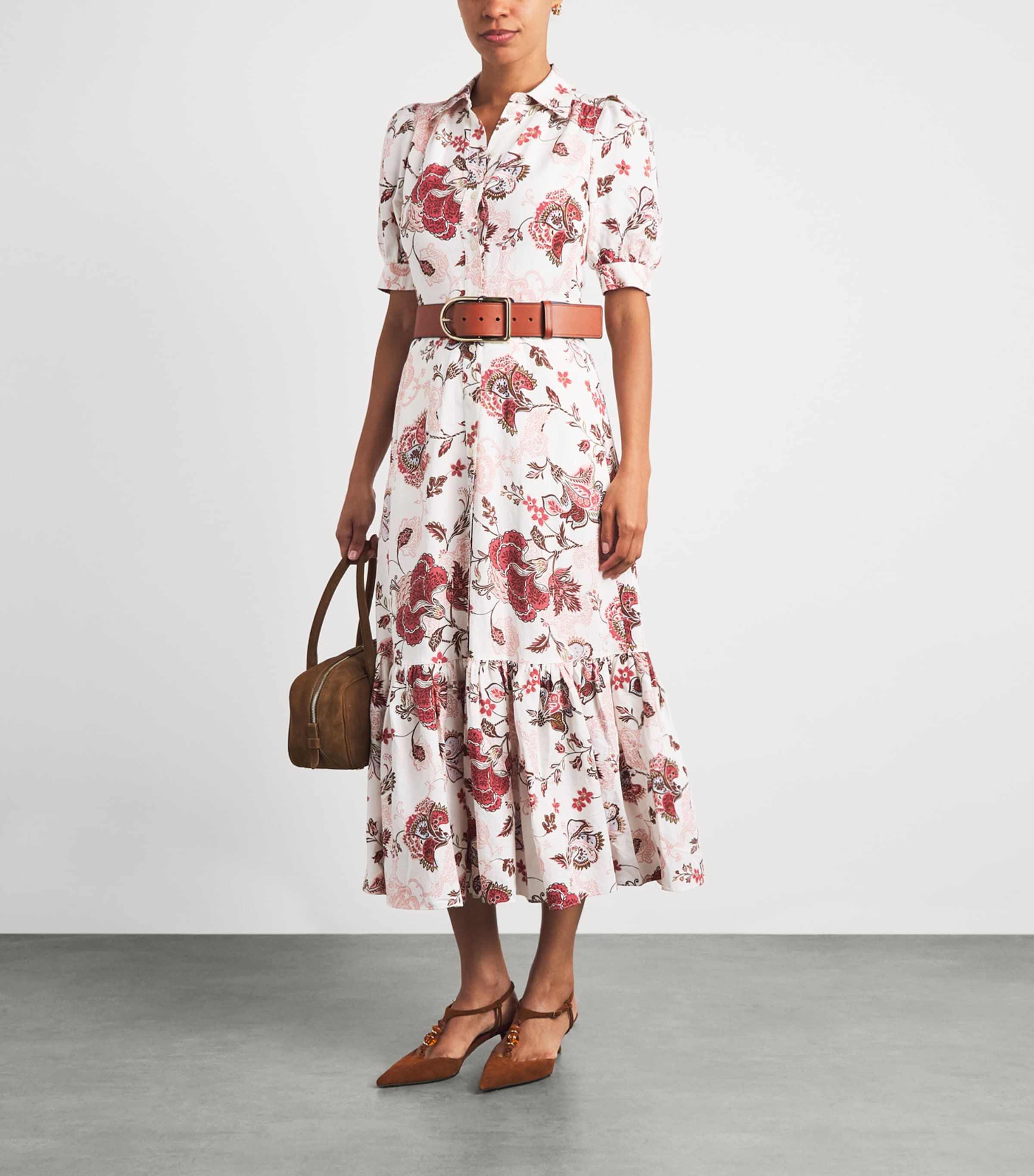 ME+EM Womens Floral Print Maxi Dress Light Cream/multi Image 2