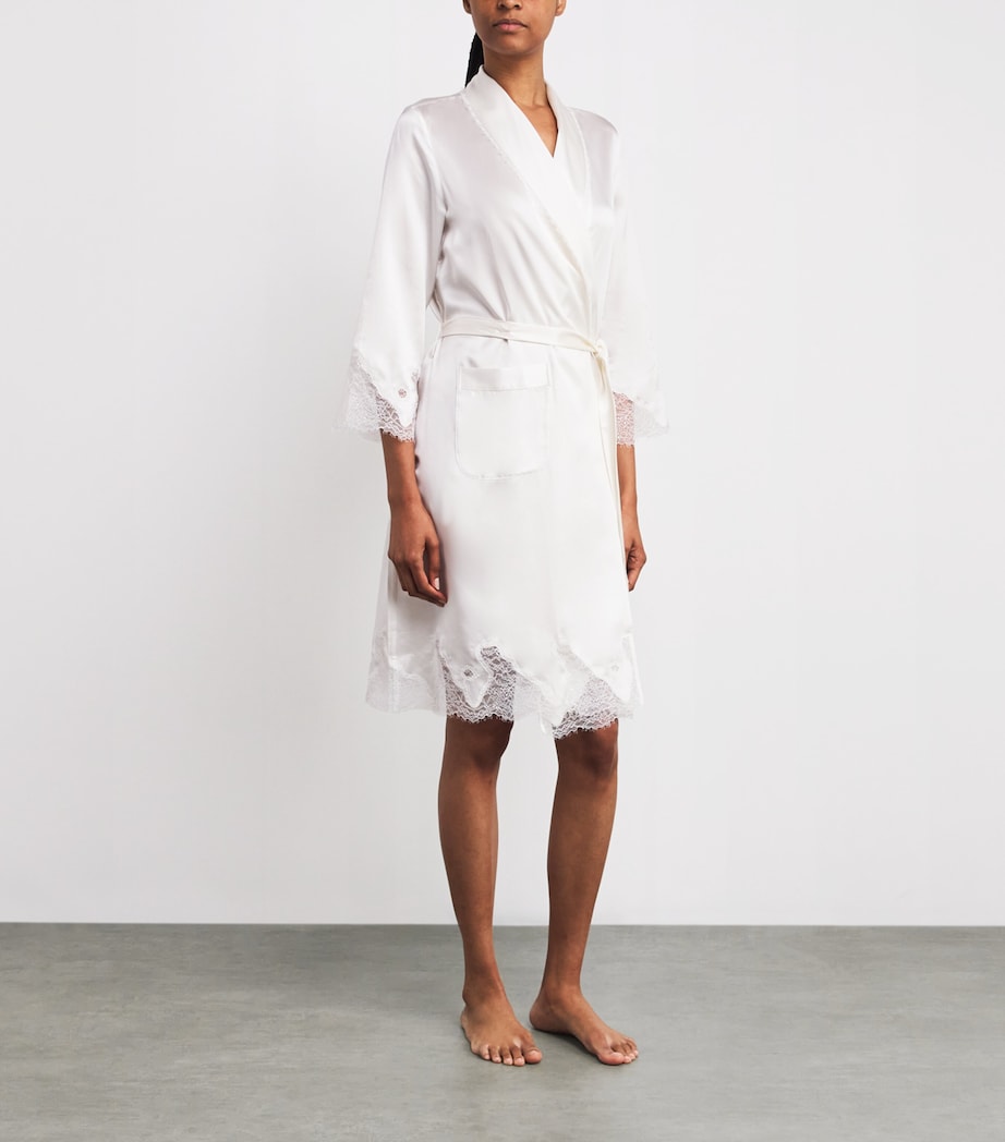 Mulberry Silk Luella Robe WHITE Image 2