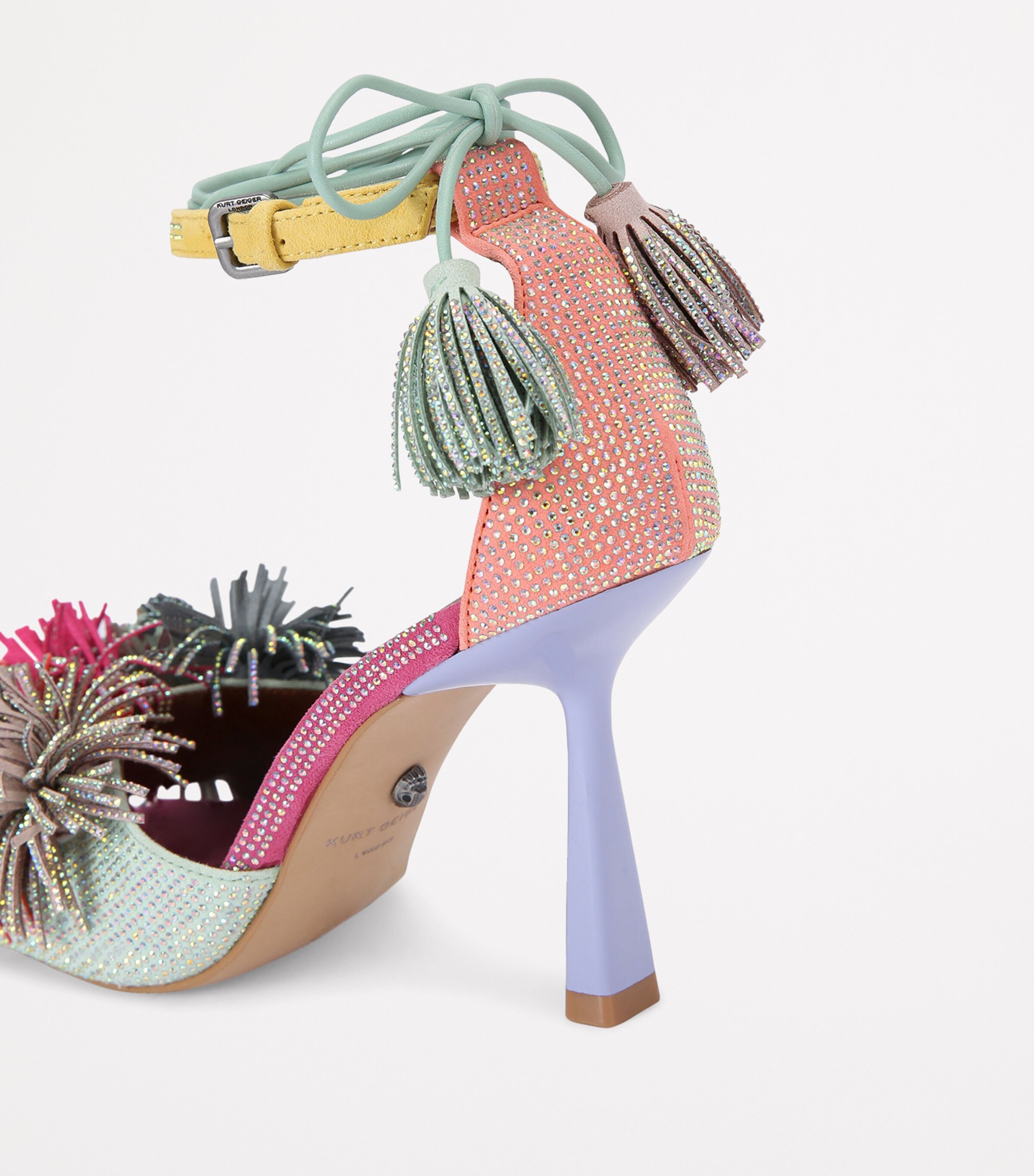 Kurt Geiger London Pom-Pom Ankle Tie Heeled Sandals Mult/other Image 2