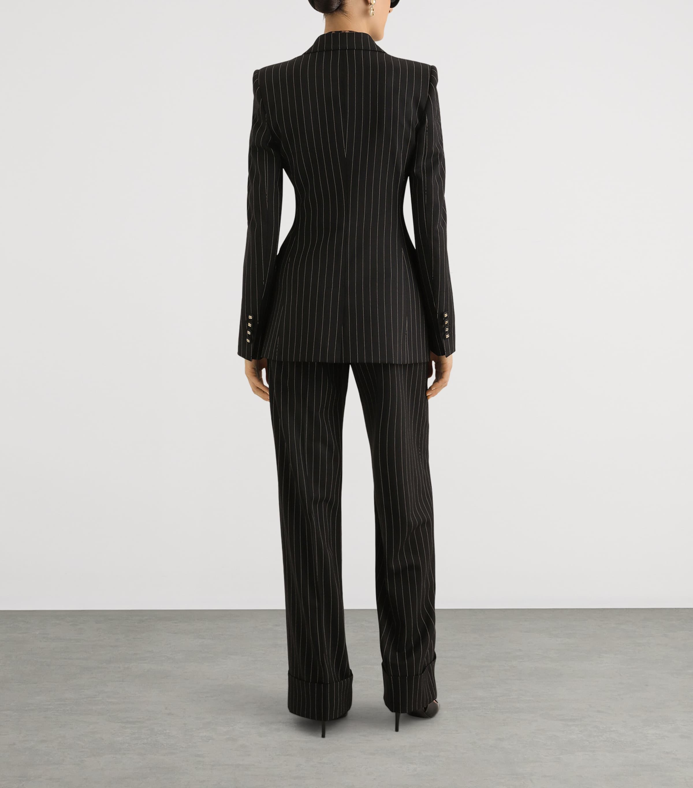 Stretch-Wool Pinstripe Trousers S8051-STRI Image 4