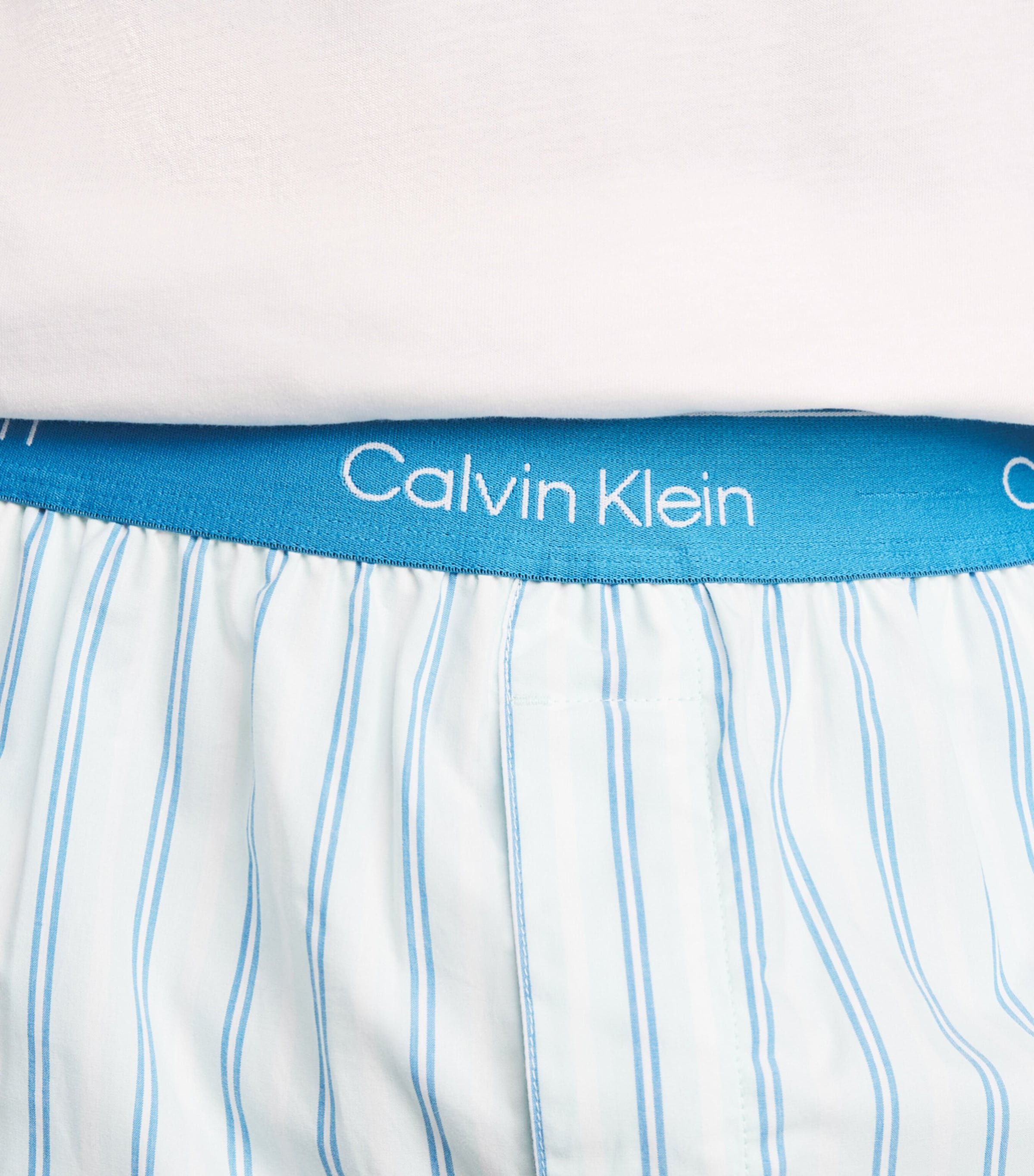 Calvin Klein Mens Cotton T-Shirt and Shorts Pyjama Set Wht/stripe Mist Image 5