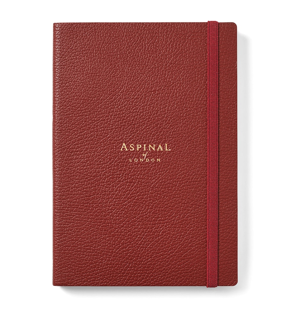 Grained Leather Bound A5 Notebook MERLOT Image 2