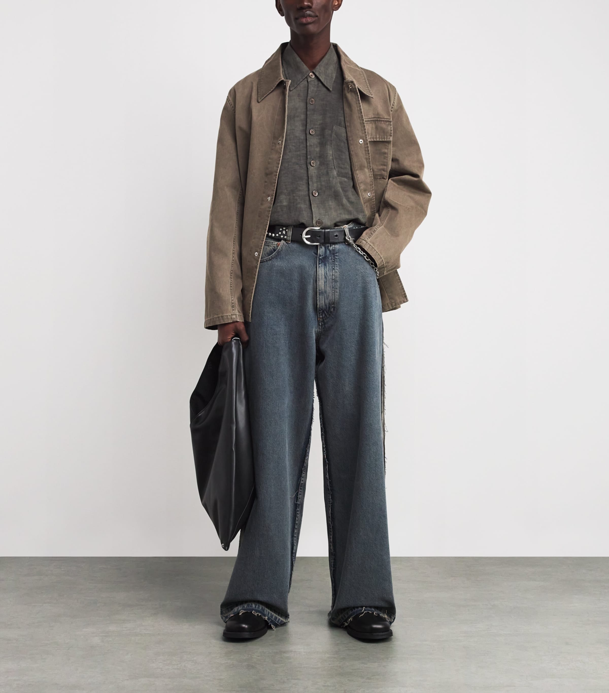 Bridle Leather Star Fall Stud Belt BLACK BRIDLE Image 3