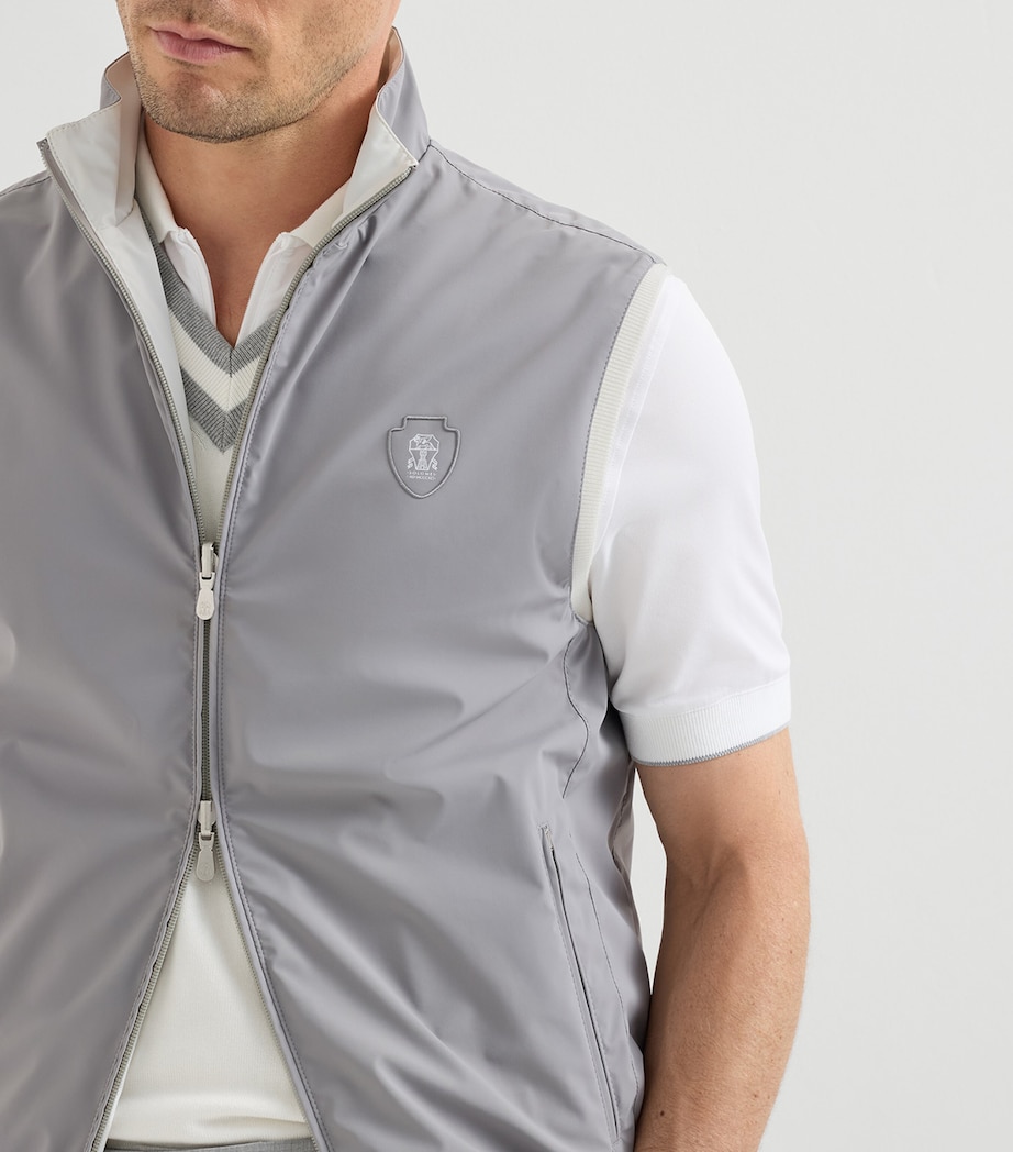 Brunello Cucinelli Mens Water-Resistant Crest Reversible Gilet Image 6