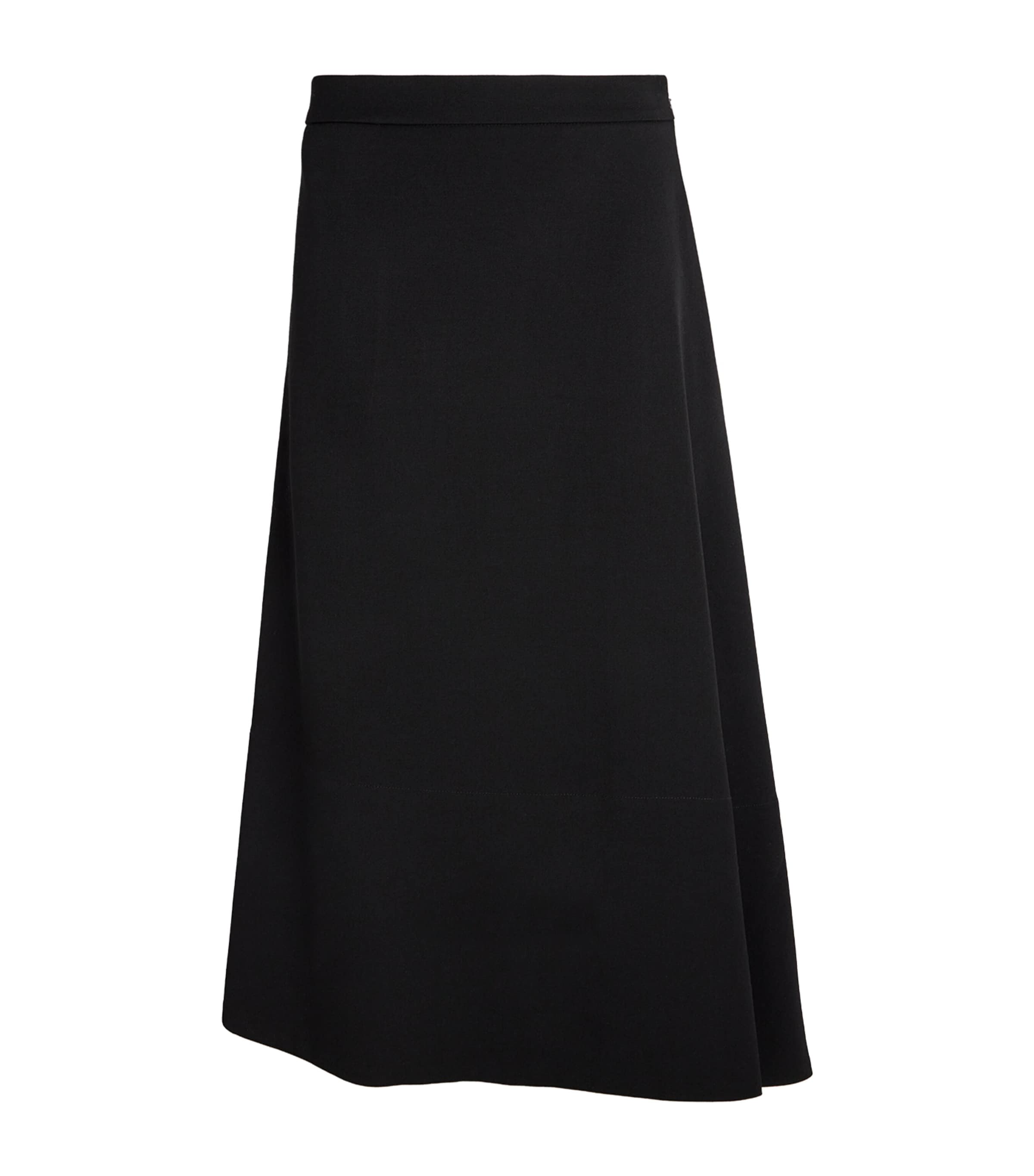 Shop Jil Sander Virgin Wool Asymmetric Skirt In Black