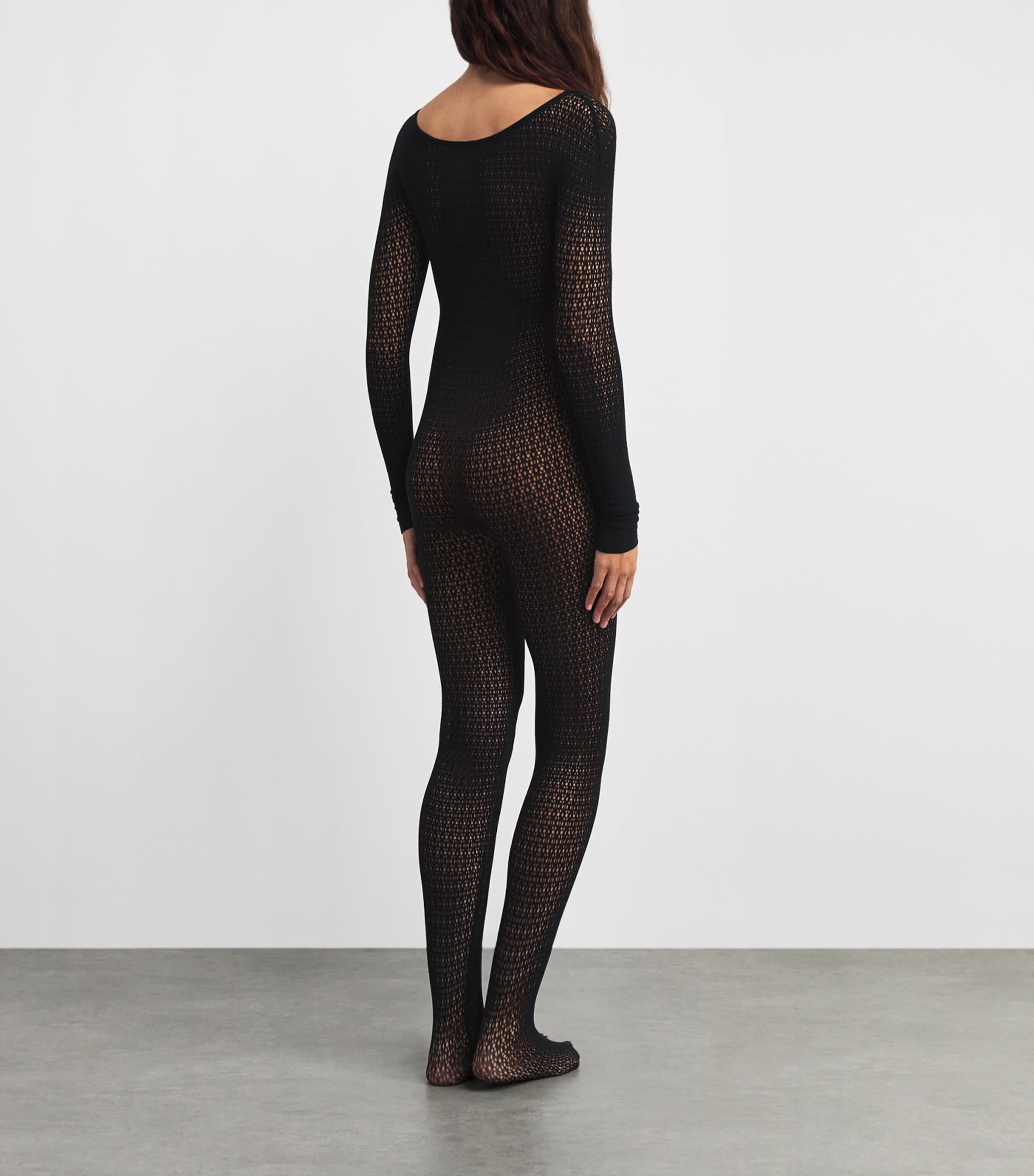 Wolford Womens Net Daisy Catsuit Black Image 5
