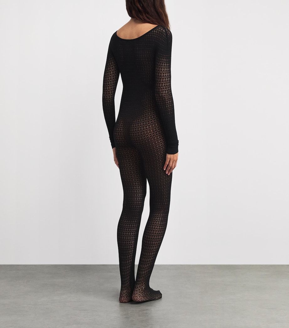 Wolford Womens Net Daisy Catsuit Black Image 5