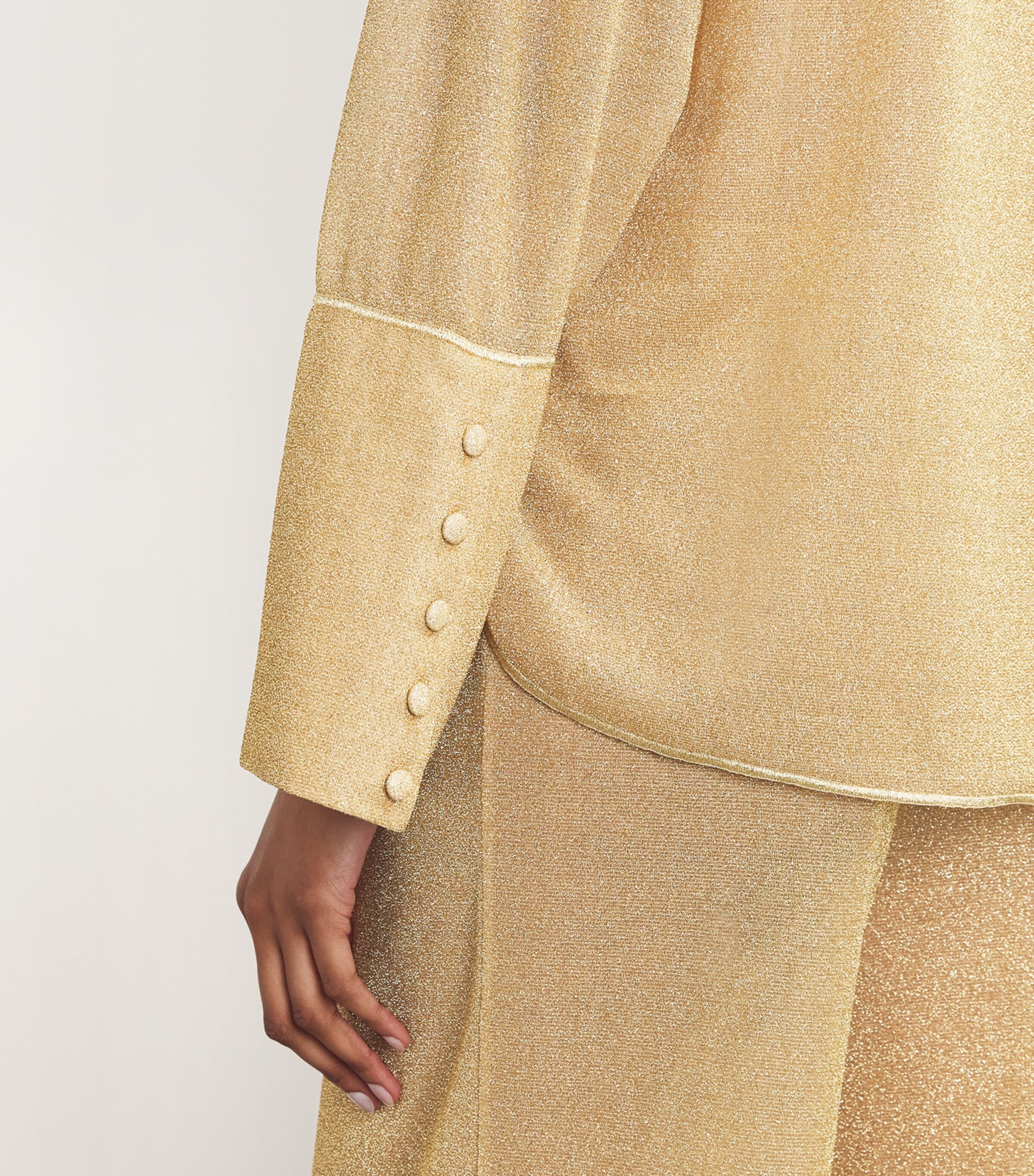 Oséree Womens Oversized Lumière Shirt Gold Image 6