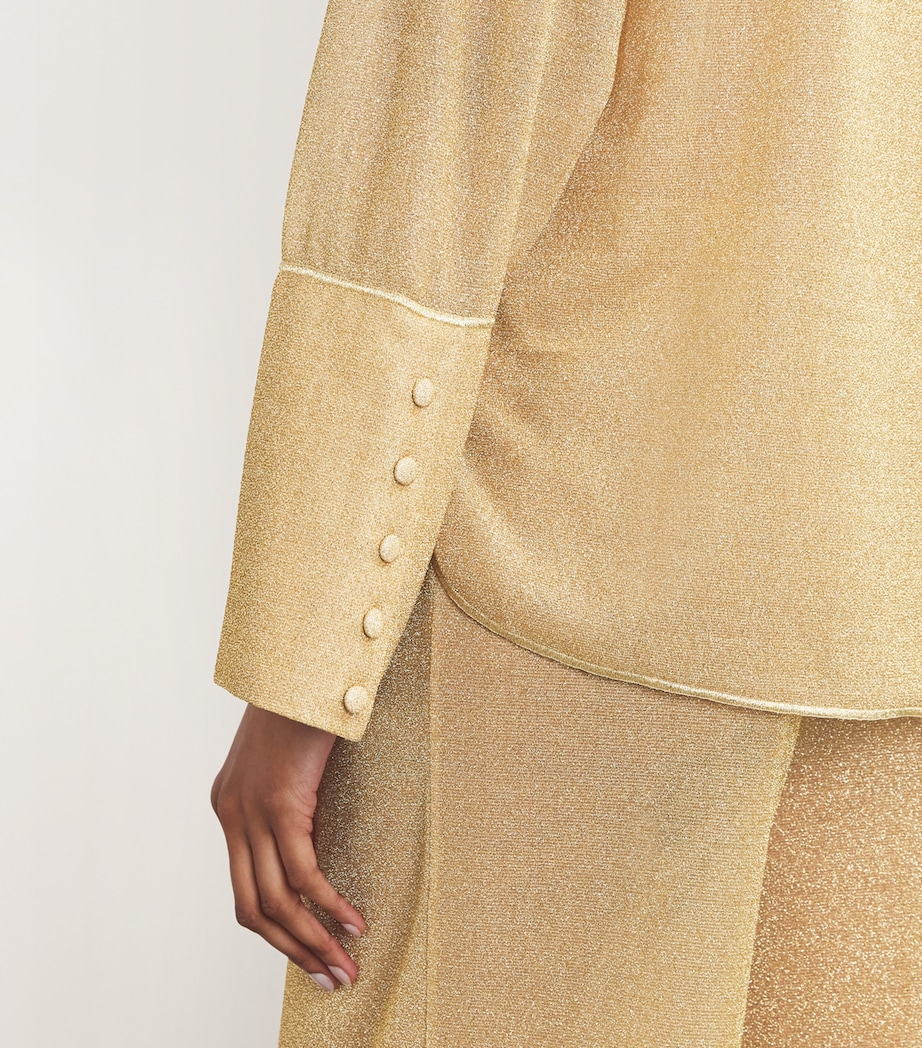 Oséree Womens Oversized Lumière Shirt Gold Image 6